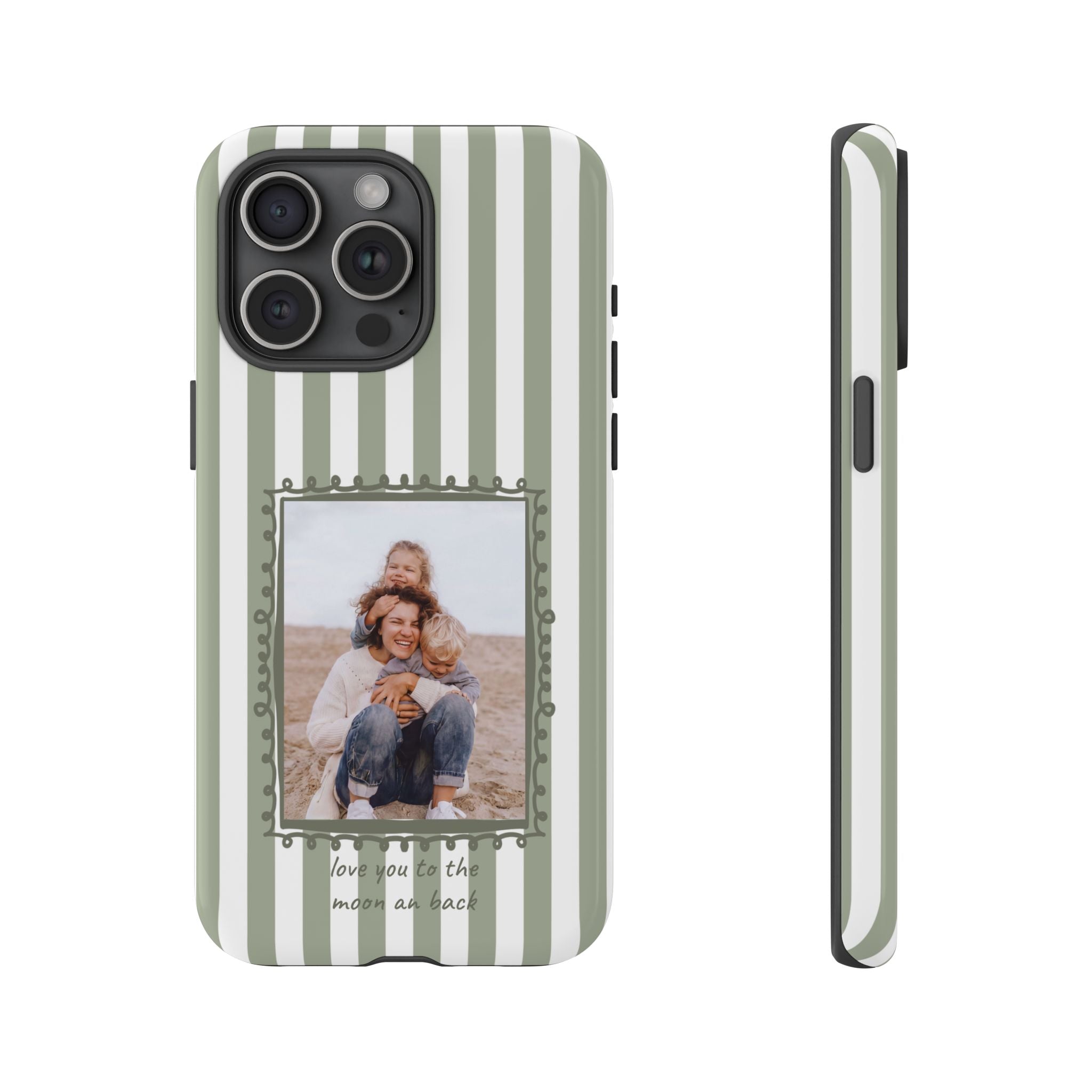 SALBEI STRIPES PHOTO FRAME – Personalisierte Foto Handyhülle mit Dual-Layer-Schutz