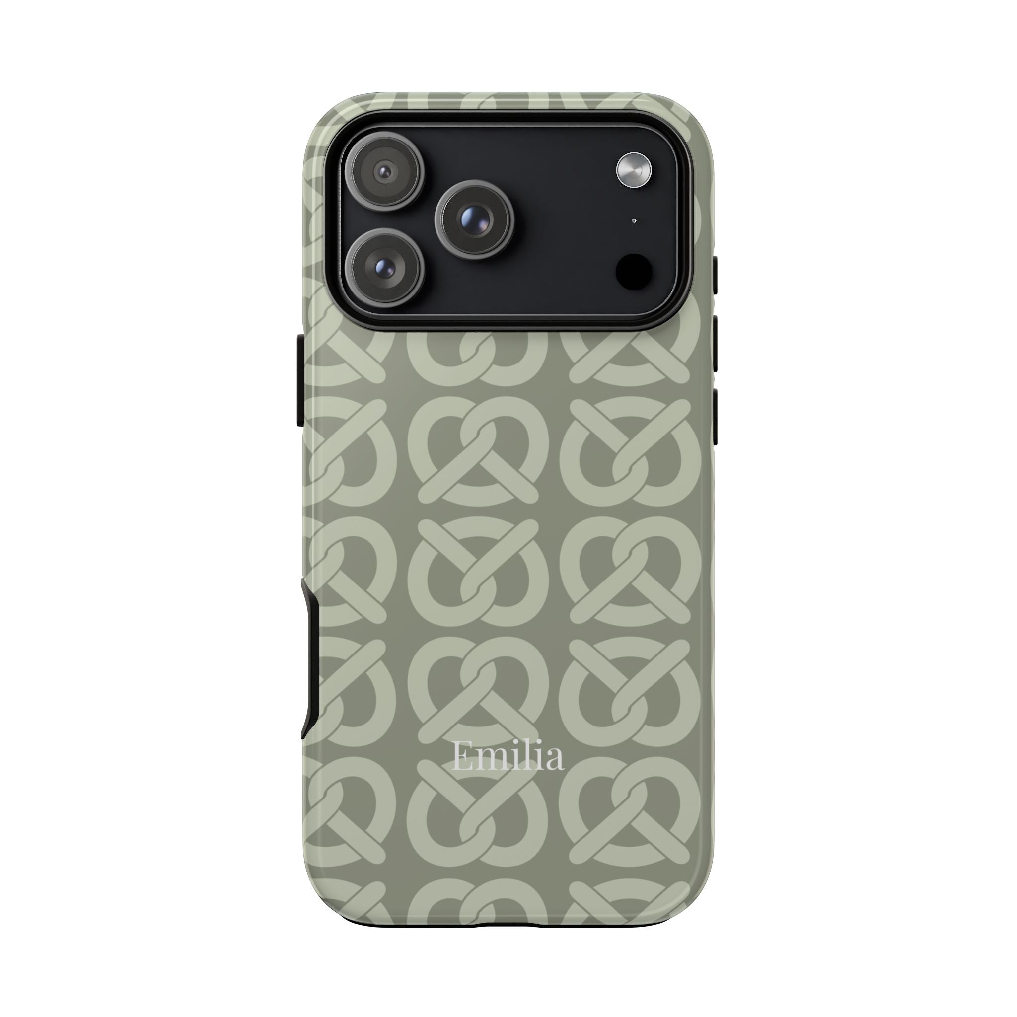 BREZN MONOGRAMM SALBEI – Personalisierte Handyhülle mit Dual-Layer-Schutz