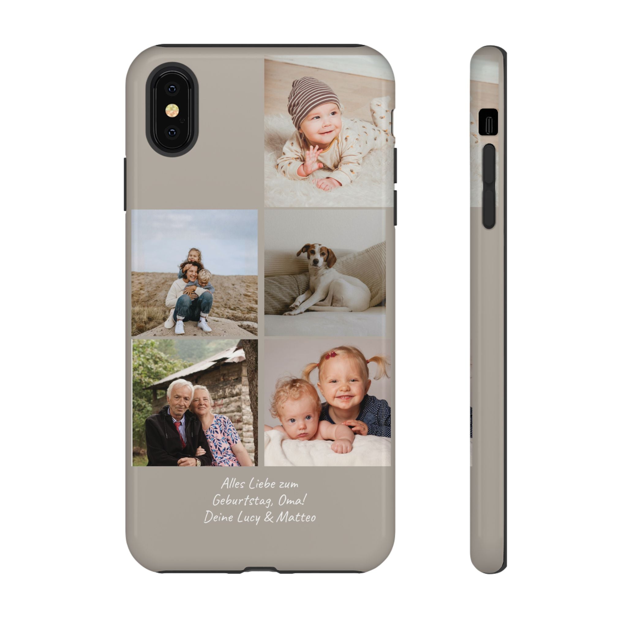 BEIGE COLLAGE – Personalisierte Foto Handyhülle mit Dual-Layer-Schutz