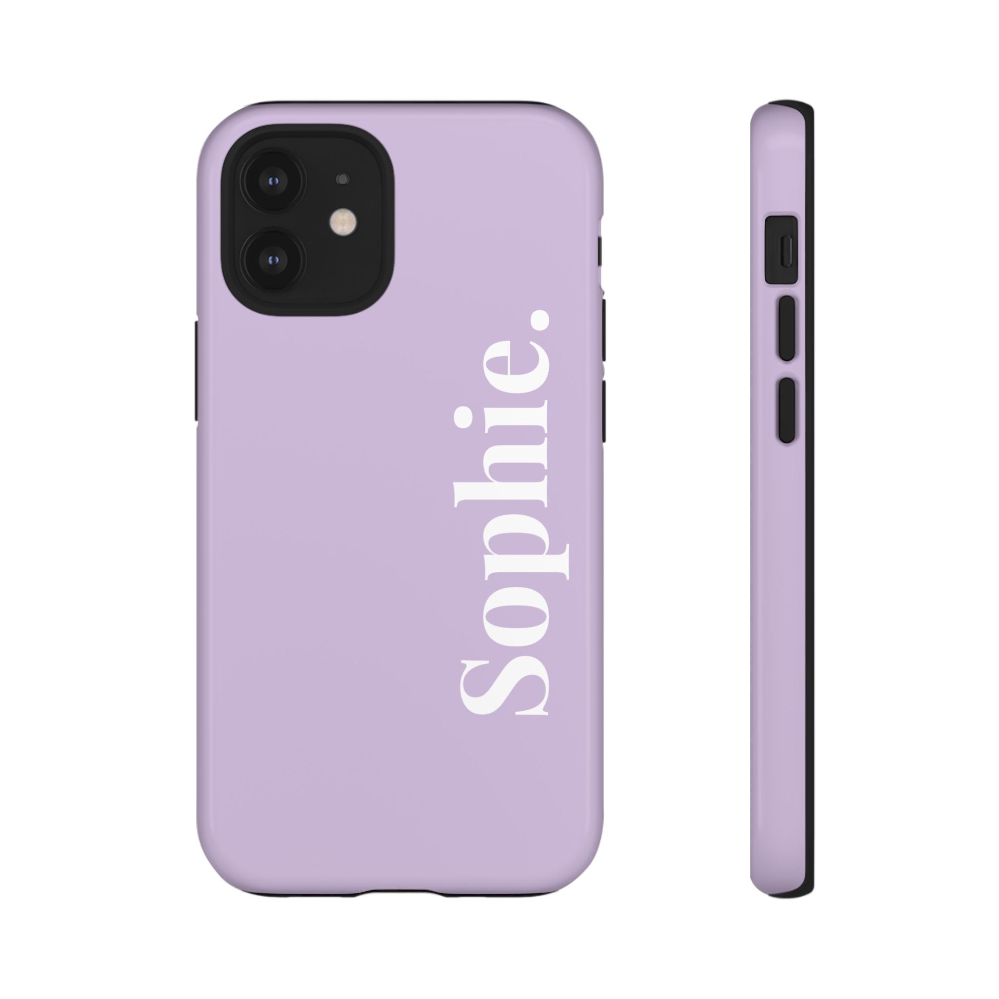 LAVENDEL BOLD NAME – Personalisierte Handyhülle mit Dual-Layer-Schutz