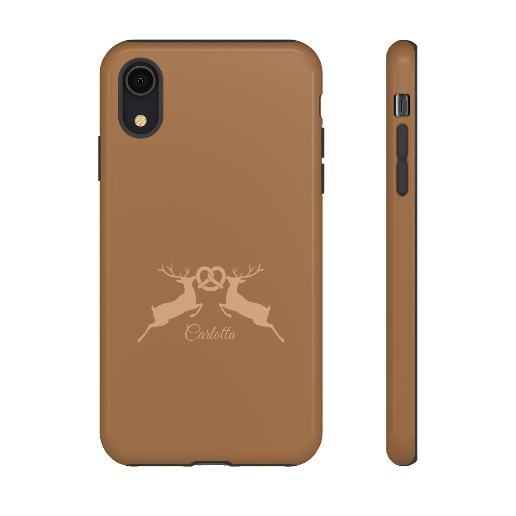 HIRSCH COGNAC– Personalisierte Handyhülle mit Dual-Layer-Schutz