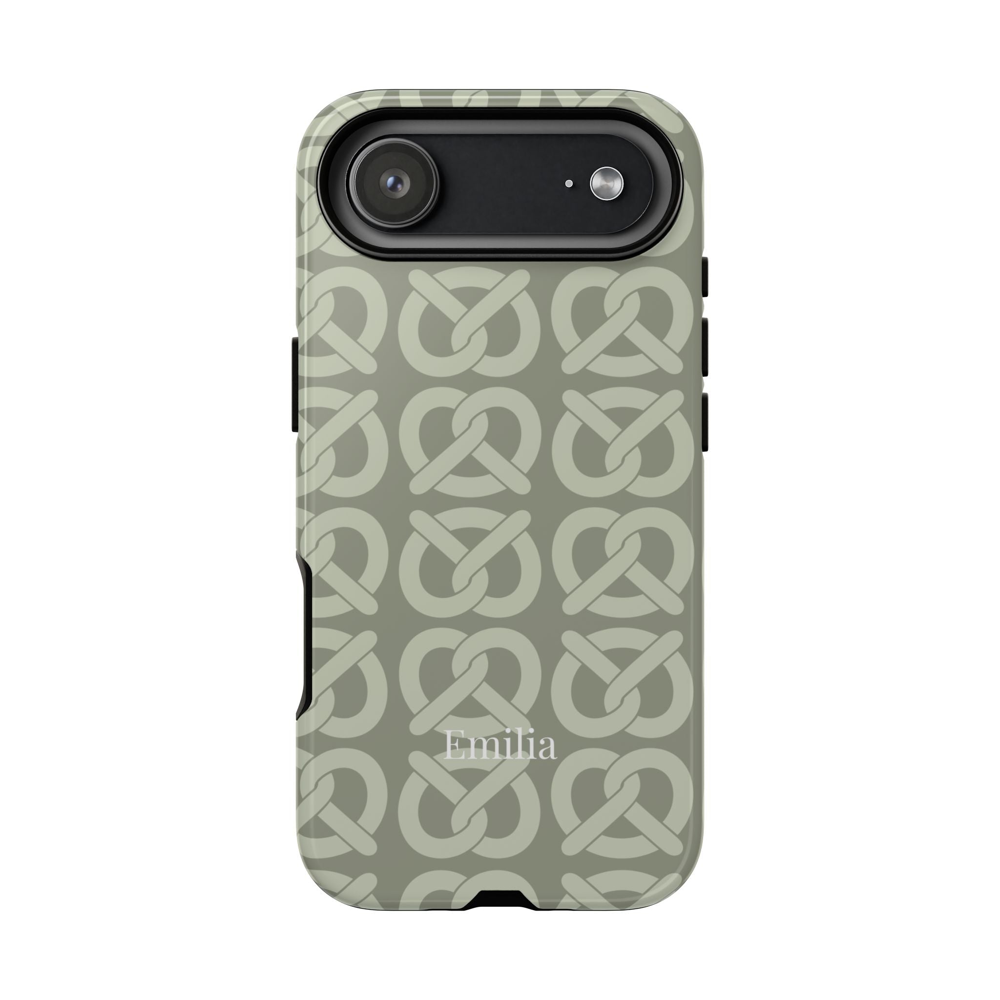 BREZN MONOGRAMM SALBEI – Personalisierte Handyhülle mit Dual-Layer-Schutz