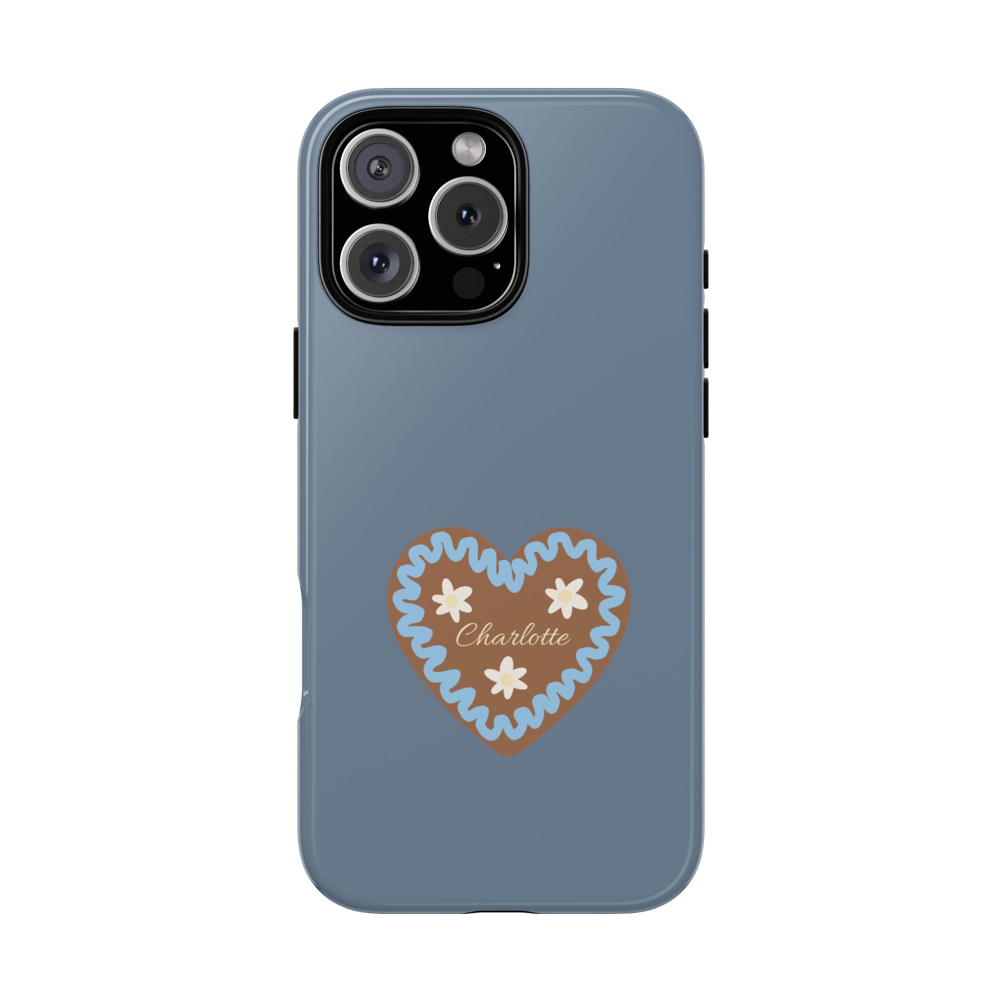 WIESNHERZ TAUBENBLAU – Personalisierte Handyhülle mit Dual-Layer-Schutz