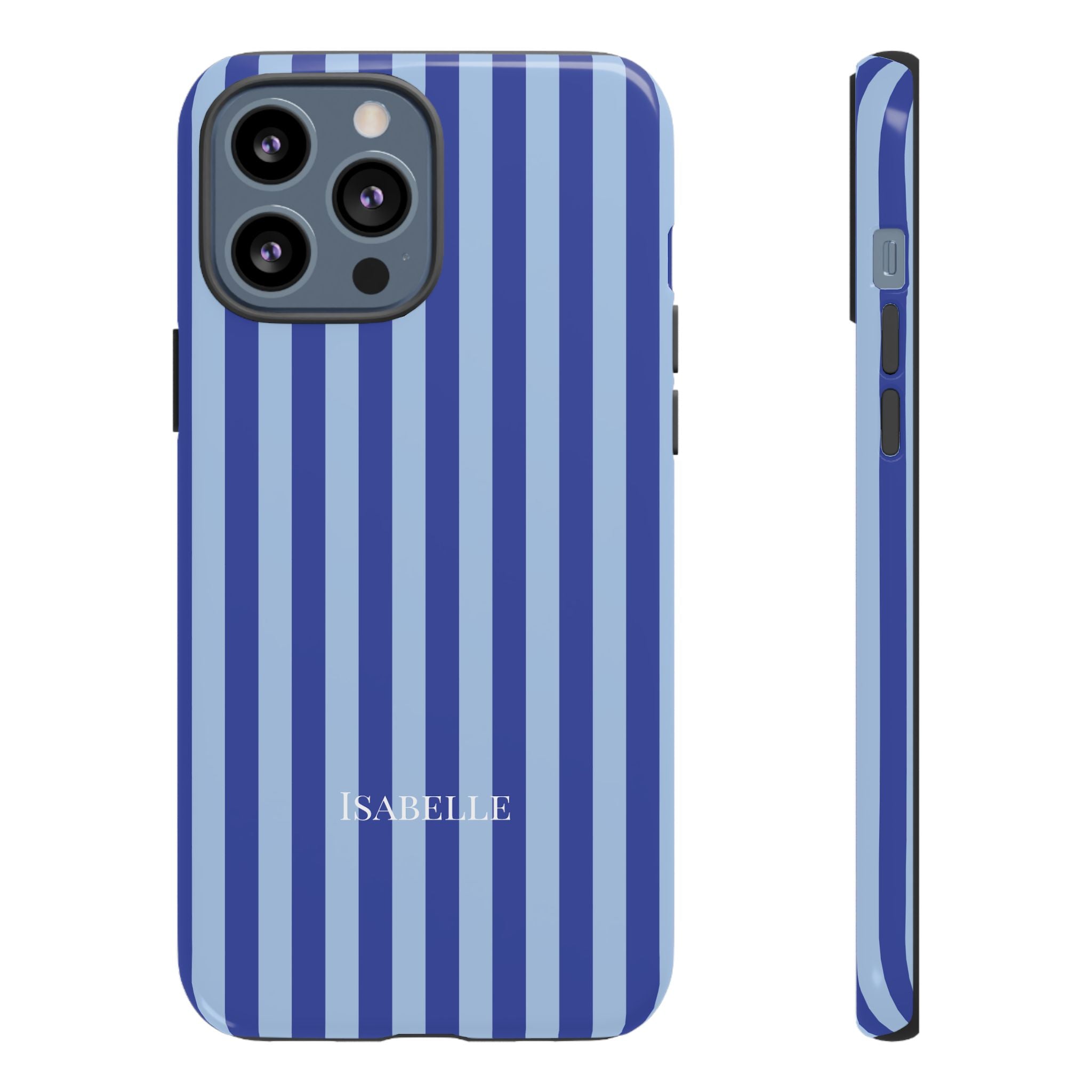 OCEAN BLUE STRIPES – Personalisierte Handyhülle mit Dual-Layer-Schutz
