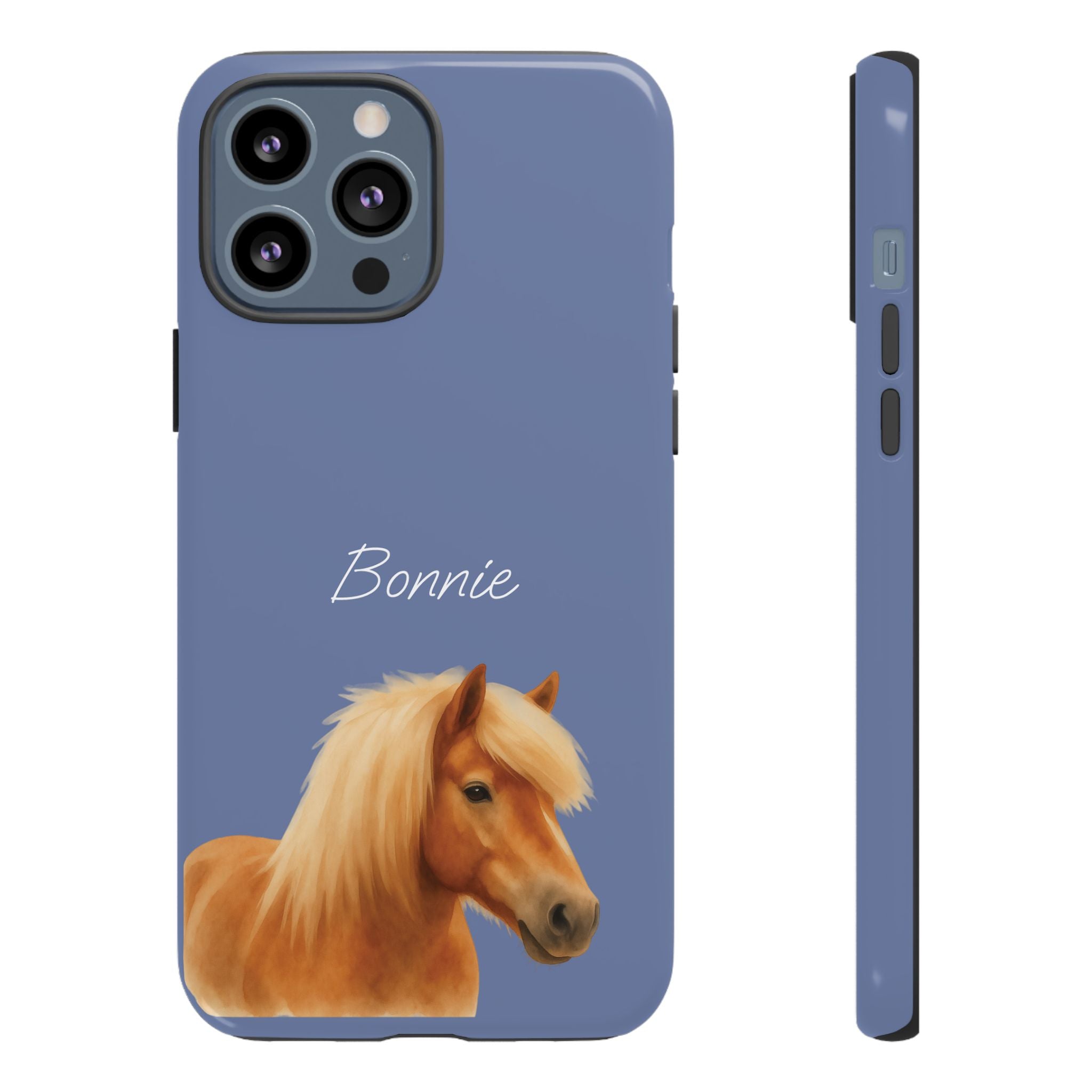 PET AQUARELL DUSTY BLUE – Personalisierte Handyhülle mit Dual-Layer-Schutz