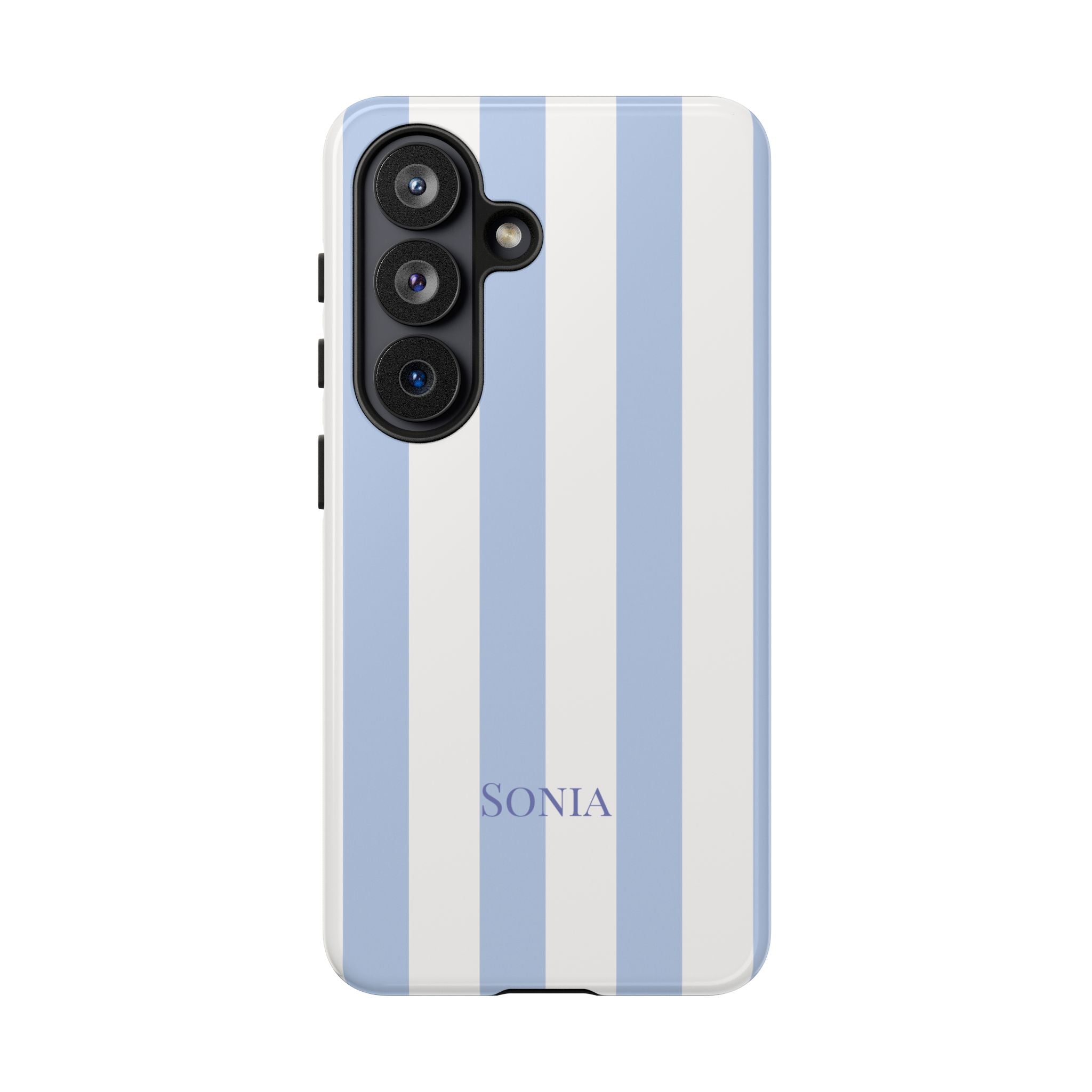 LIGHT BLUE STRIPES – Personalisierte Handyhülle mit Dual-Layer-Schutz