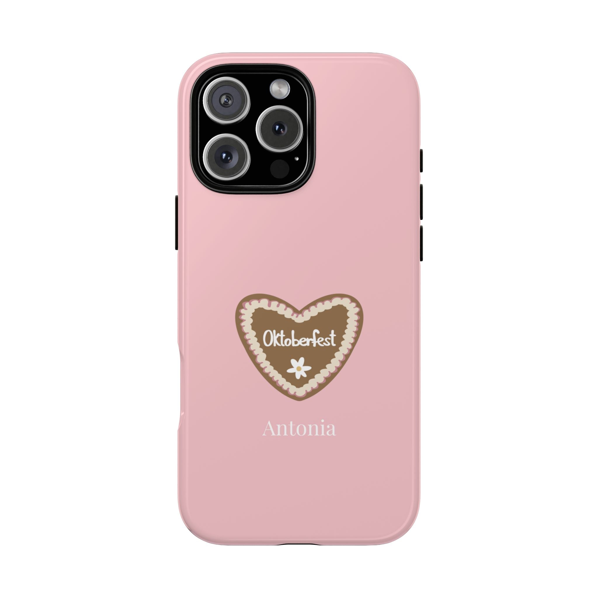 OKTOBERFEST HERZ ROSE – Personalisierte Handyhülle mit Dual-Layer-Schutz