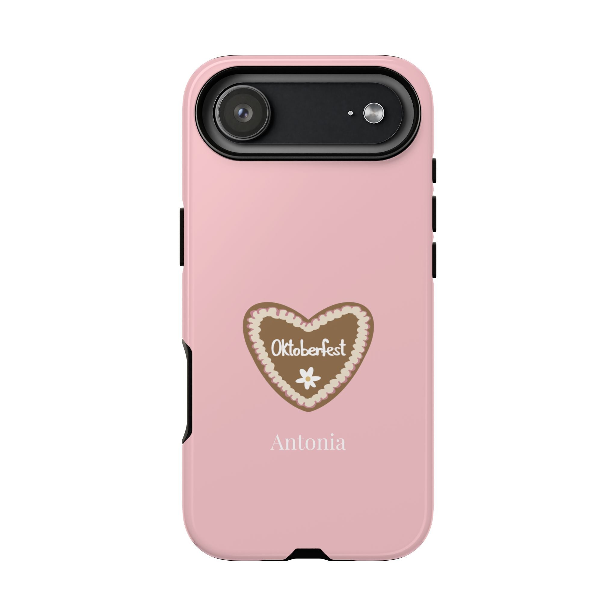 OKTOBERFEST HERZ ROSE – Personalisierte Handyhülle mit Dual-Layer-Schutz