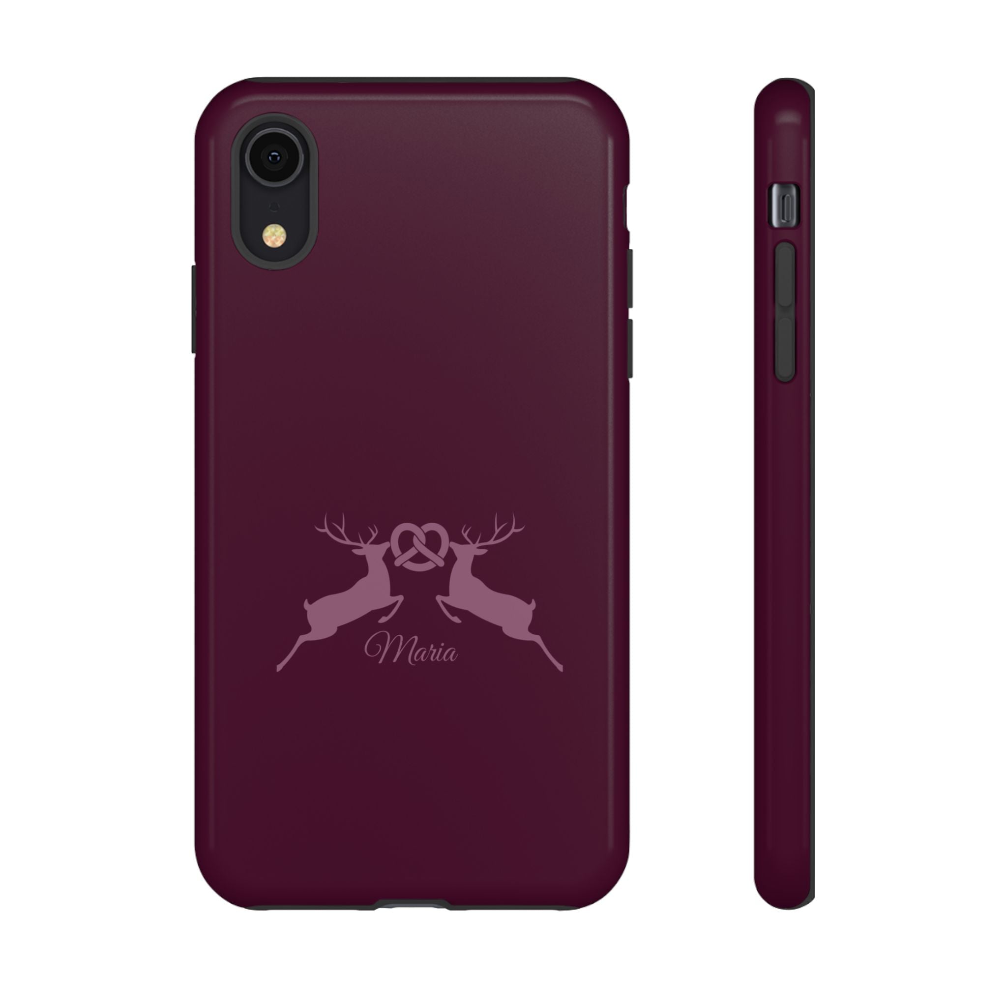 HIRSCH AUBERGINE – Personalisierte Handyhülle mit Dual-Layer-Schutz