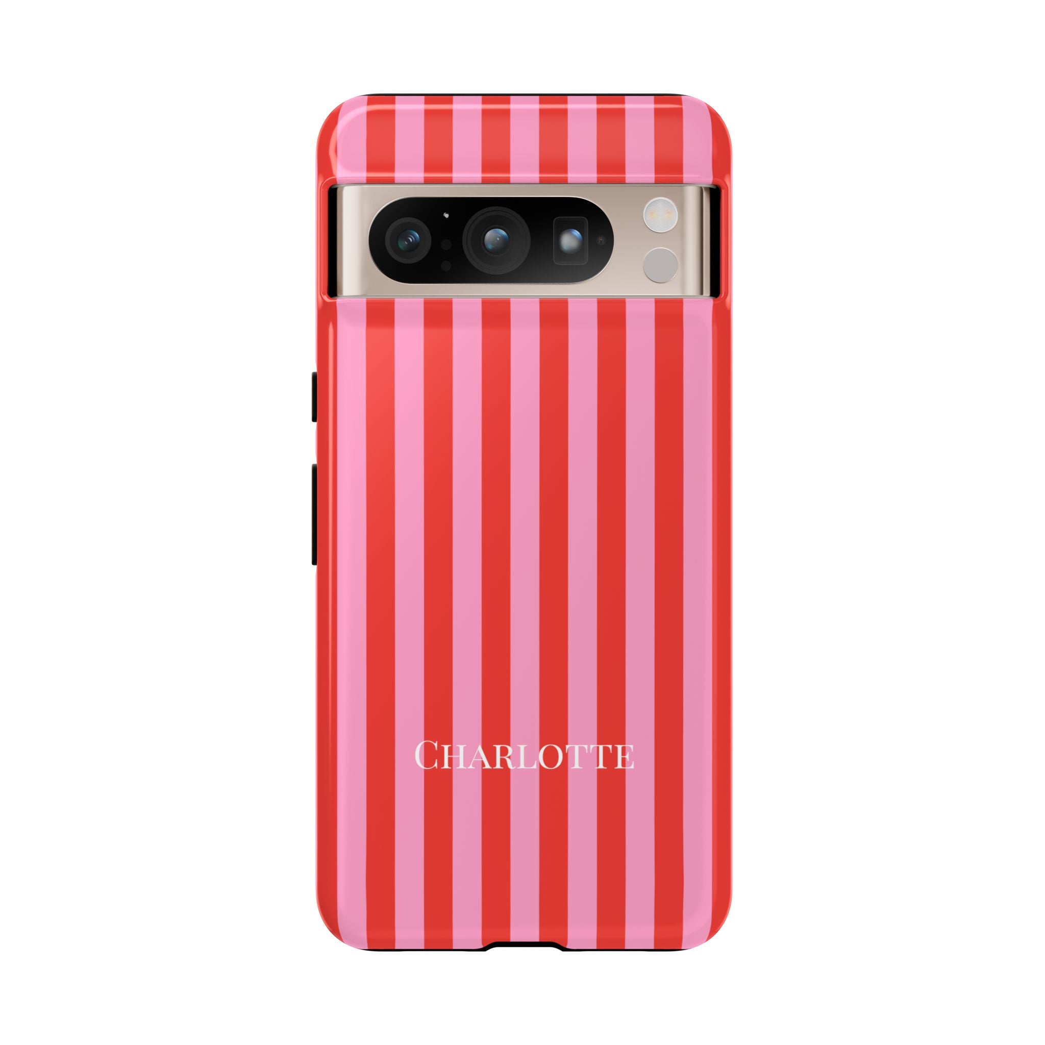 PINK STRIPES – Personalisierte Handyhülle mit Dual-Layer-Schutz