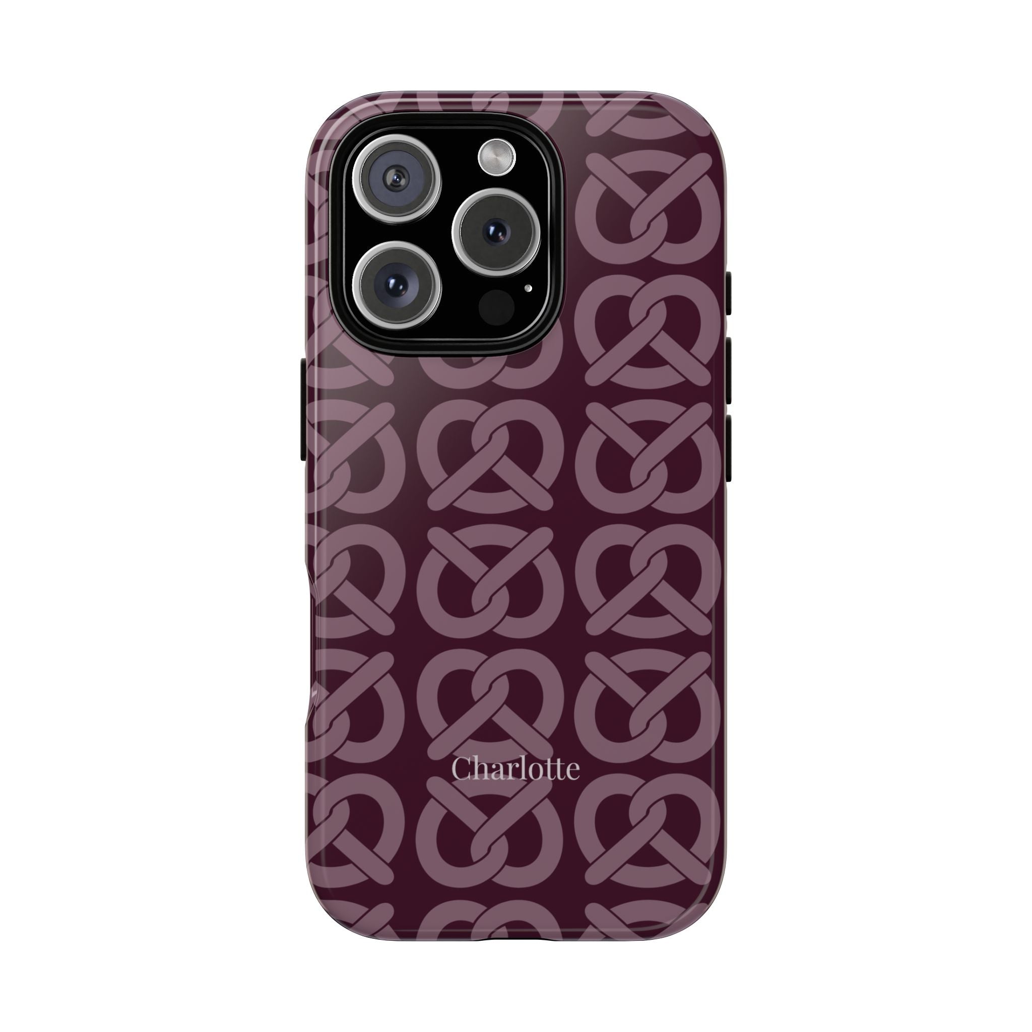 BREZN MONOGRAMM AUBERGINE – Personalisierte Handyhülle mit Dual-Layer-Schutz