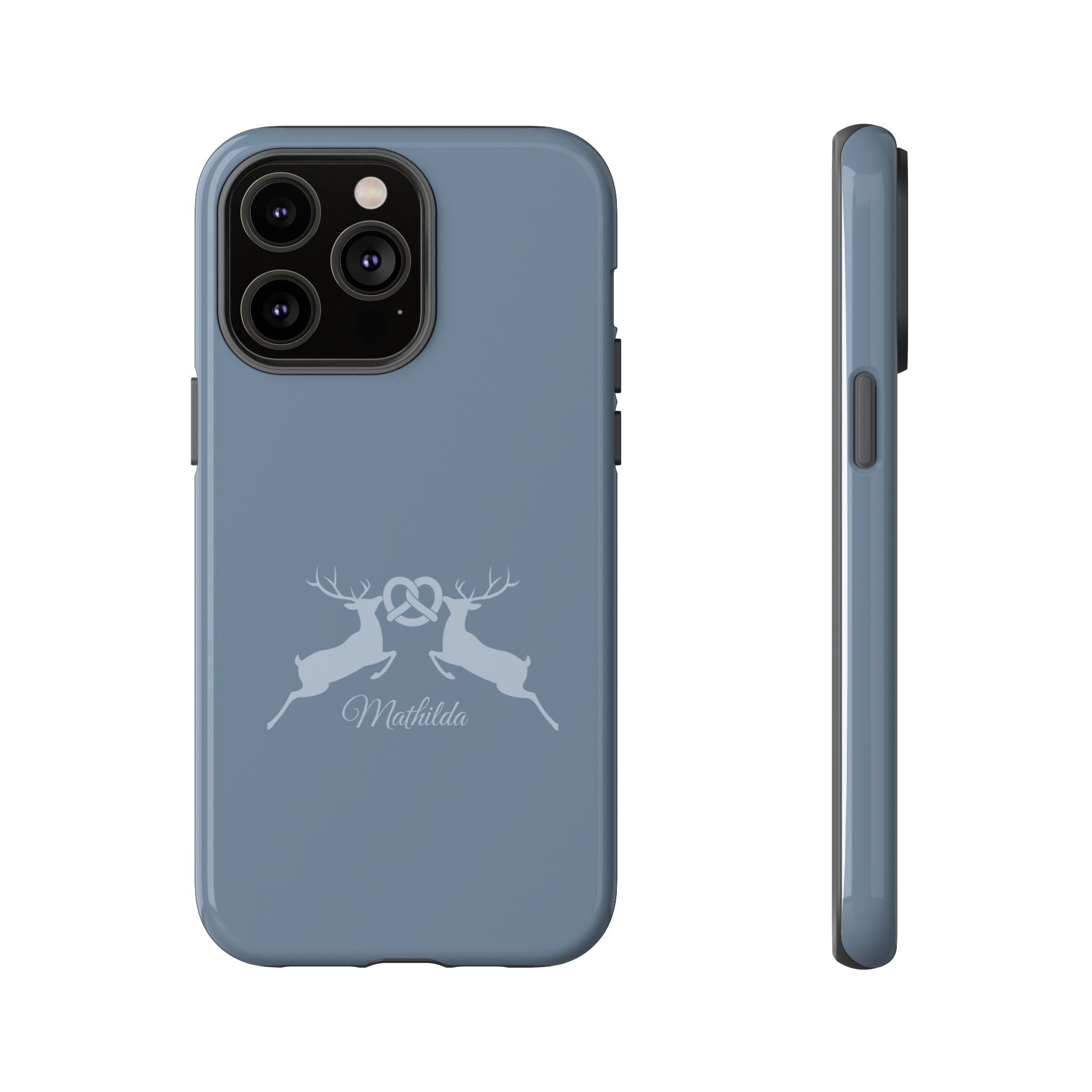 HIRSCH TAUBENBLAU – Personalisierte Handyhülle mit Dual-Layer-Schutz