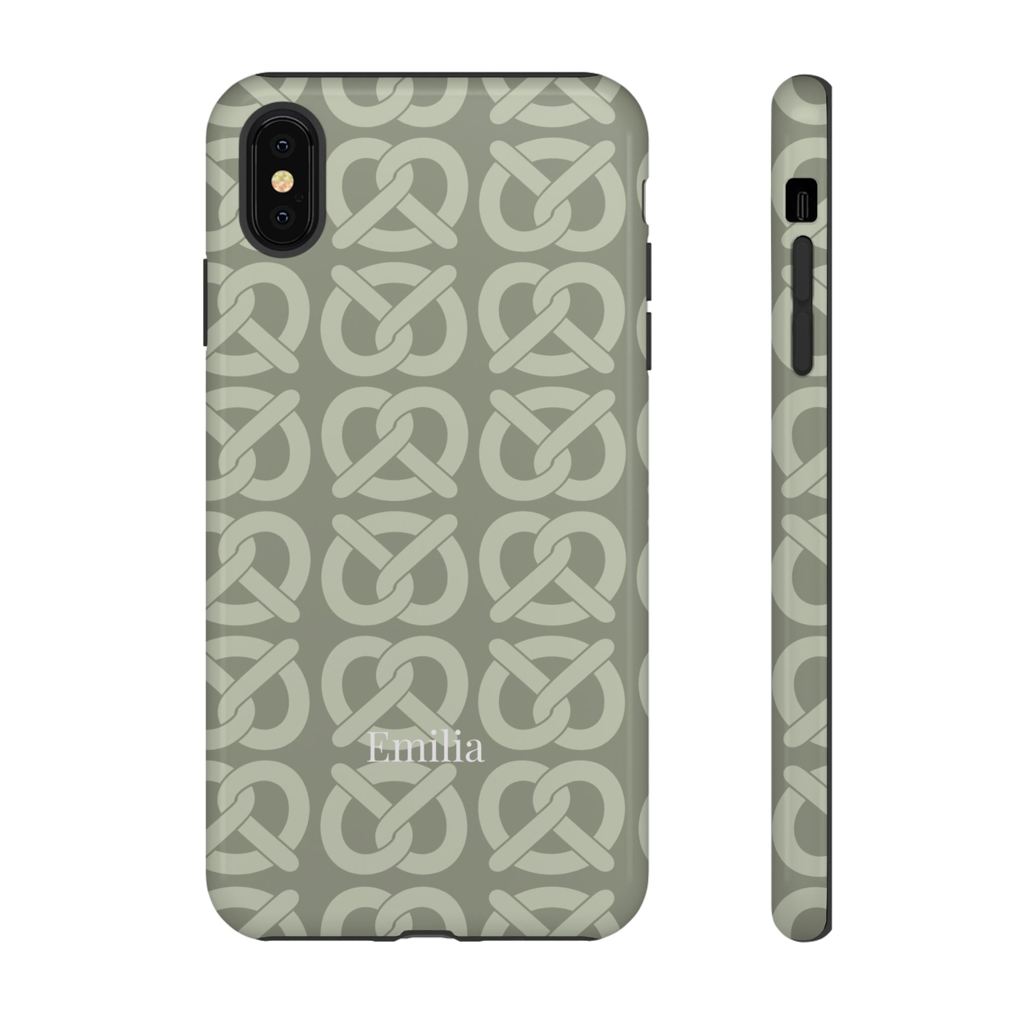 BREZN MONOGRAMM SALBEI – Personalisierte Handyhülle mit Dual-Layer-Schutz