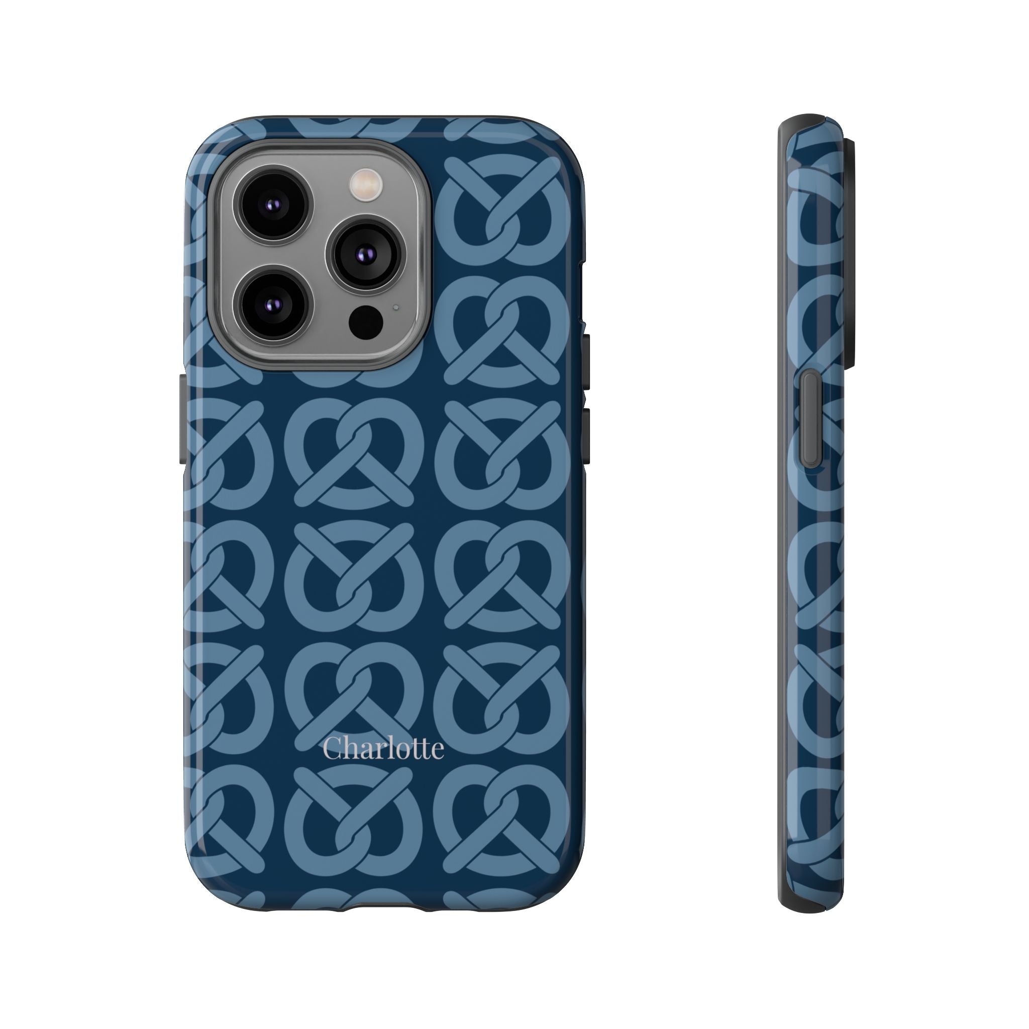 BREZN MONOGRAMM NACHTBLAU – Personalisierte Handyhülle mit Dual-Layer-Schutz