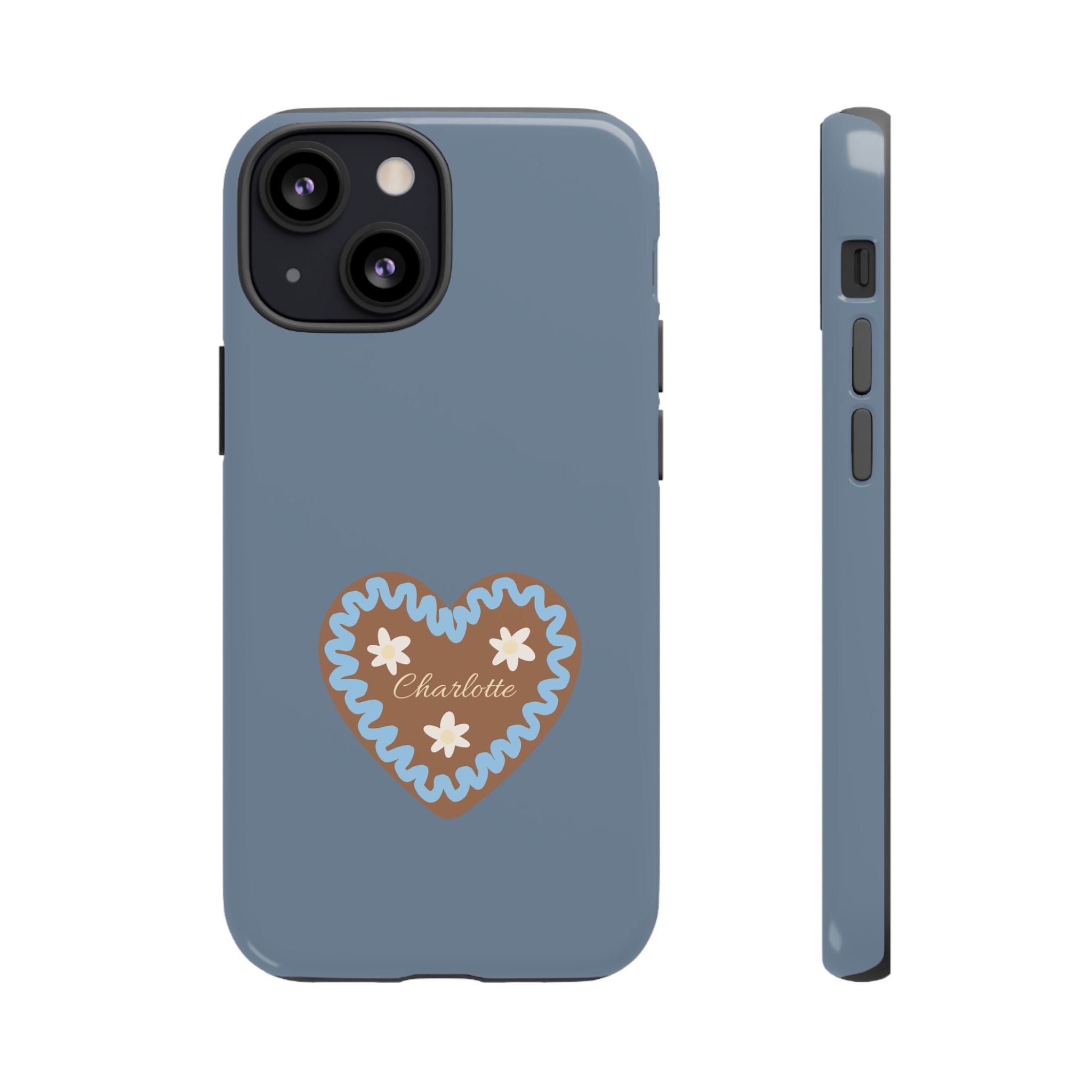 WIESNHERZ TAUBENBLAU – Personalisierte Handyhülle mit Dual-Layer-Schutz