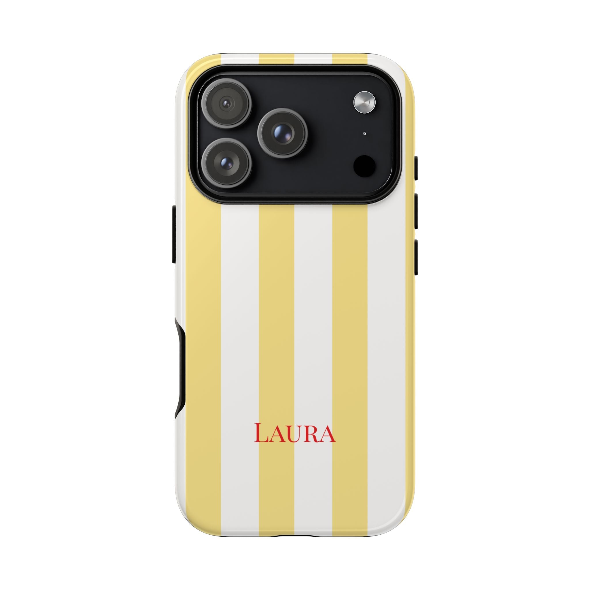 YELLOW STRIPES – Personalisierte Handyhülle mit Dual-Layer-Schutz