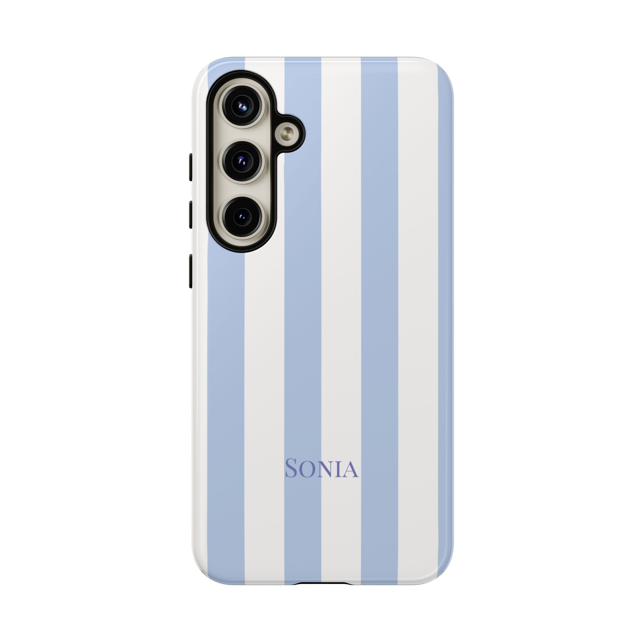 LIGHT BLUE STRIPES – Personalisierte Handyhülle mit Dual-Layer-Schutz