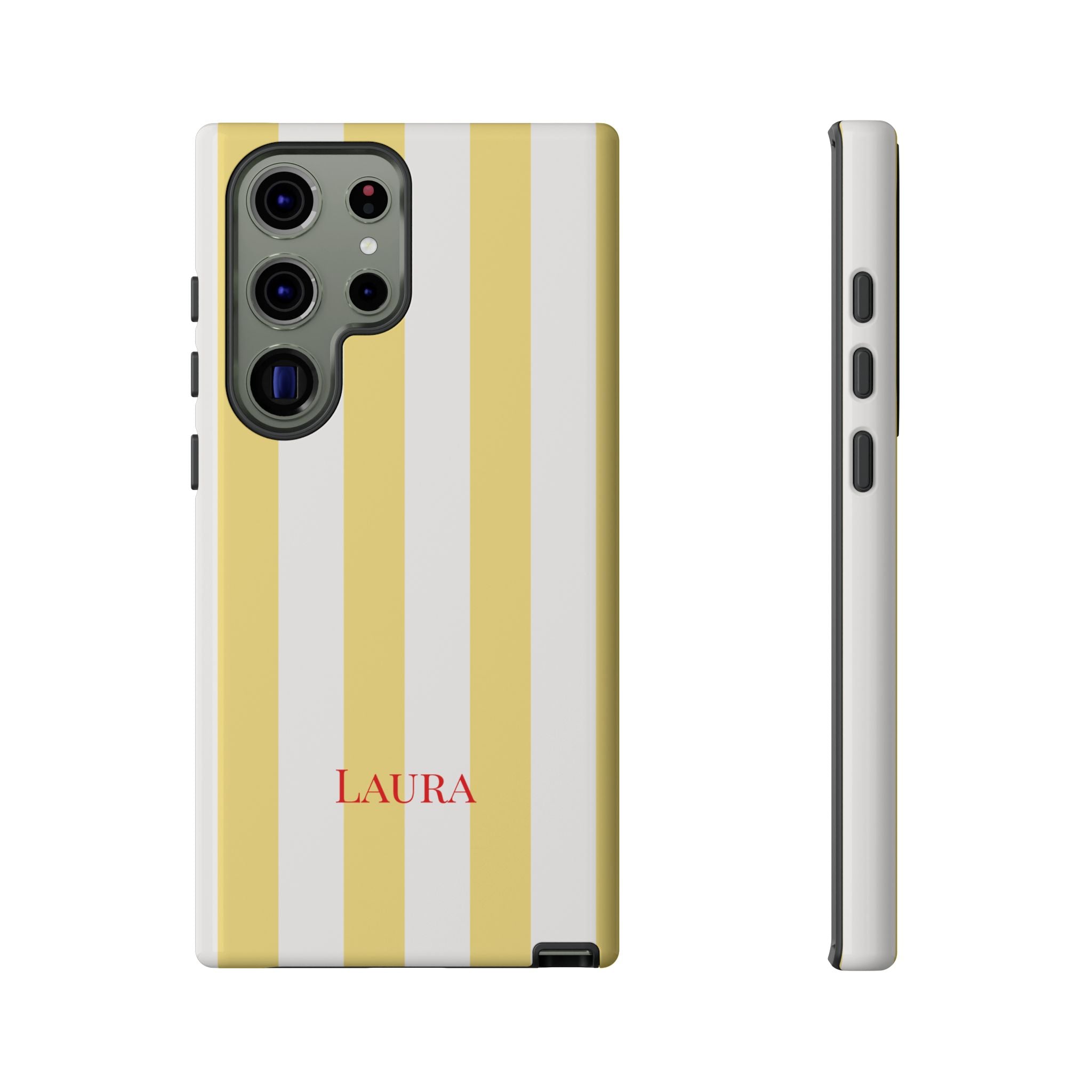 YELLOW STRIPES – Personalisierte Handyhülle mit Dual-Layer-Schutz