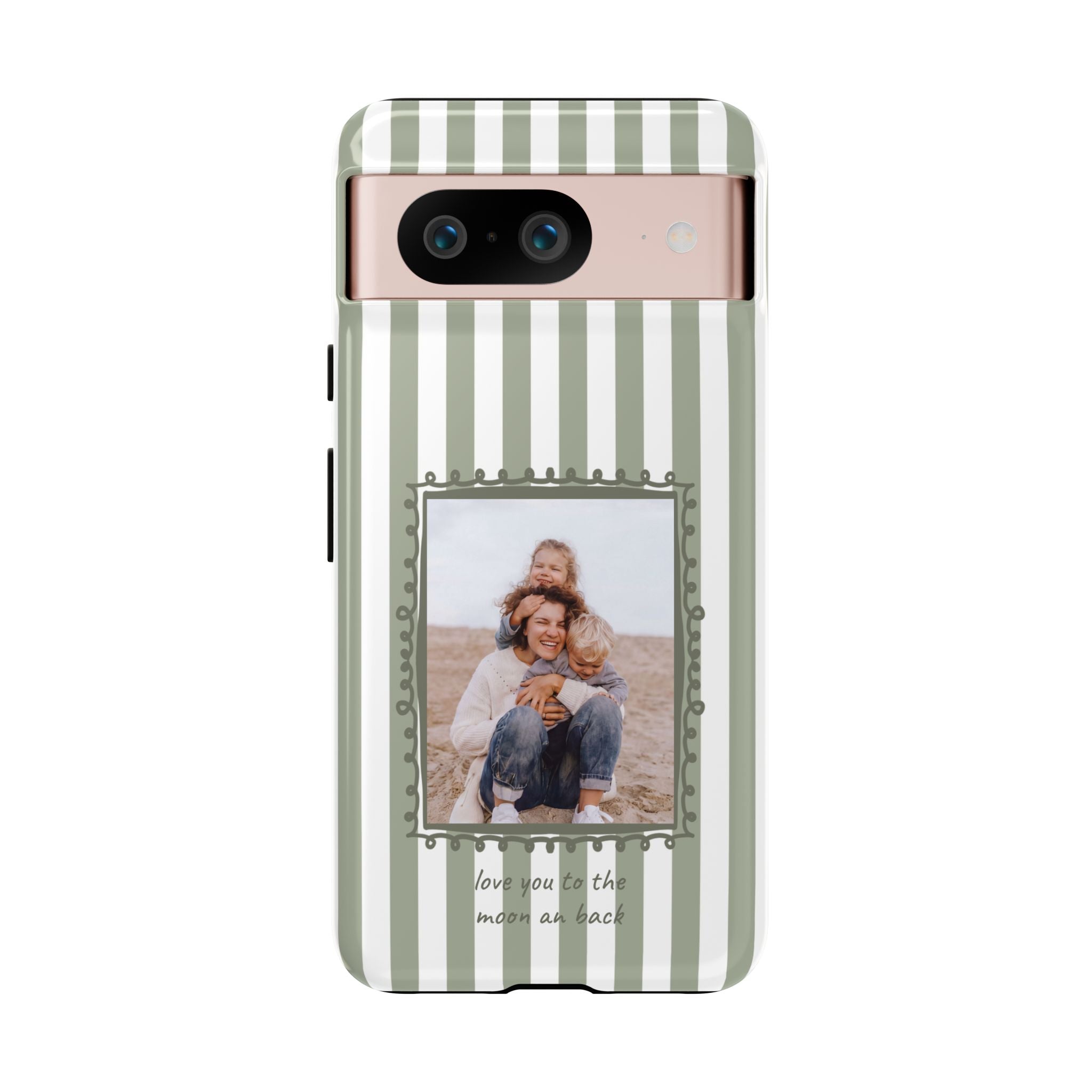 SALBEI STRIPES PHOTO FRAME – Personalisierte Foto Handyhülle mit Dual-Layer-Schutz