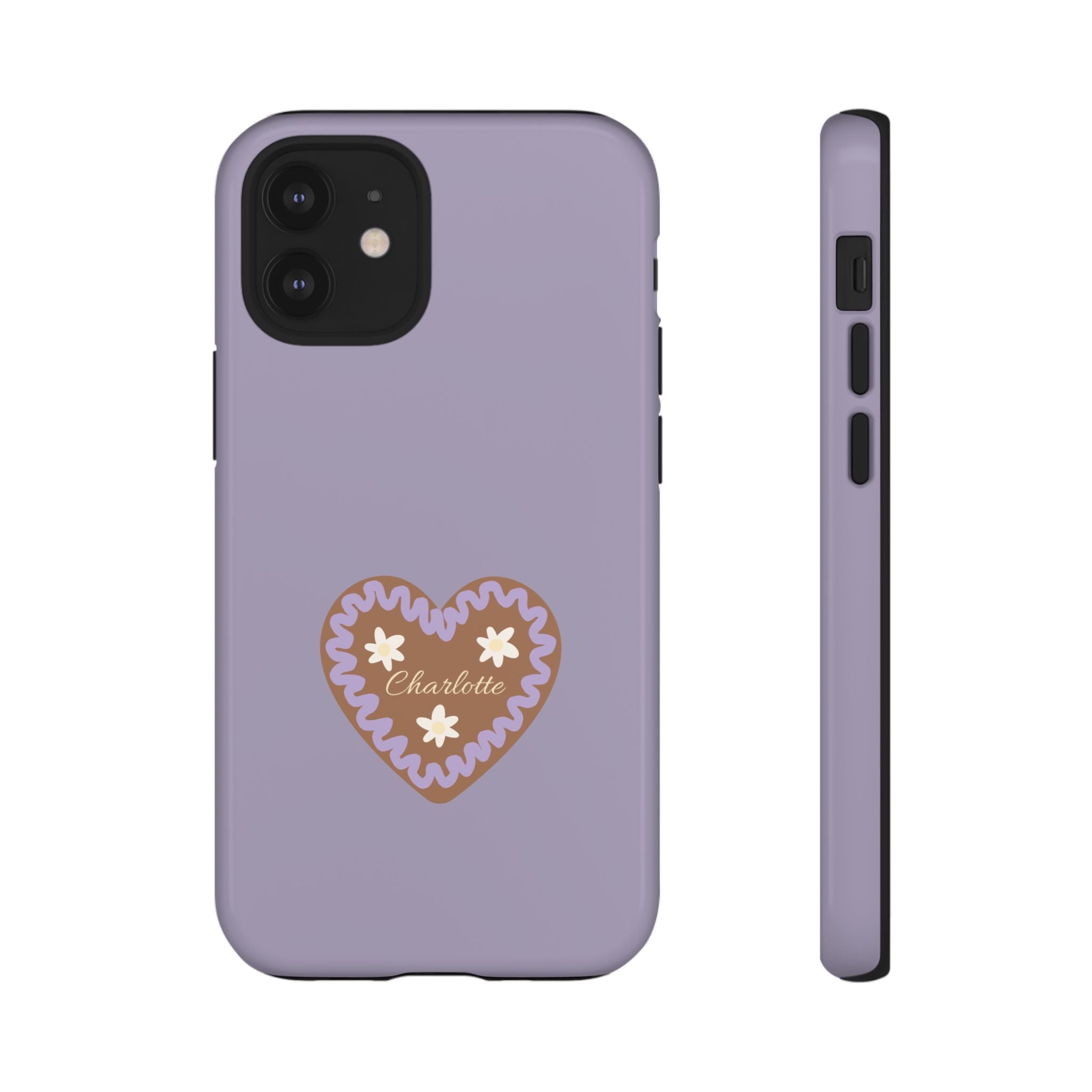 WIESNHERZ LAVENDEL – Personalisierte Handyhülle mit Dual-Layer-Schutz