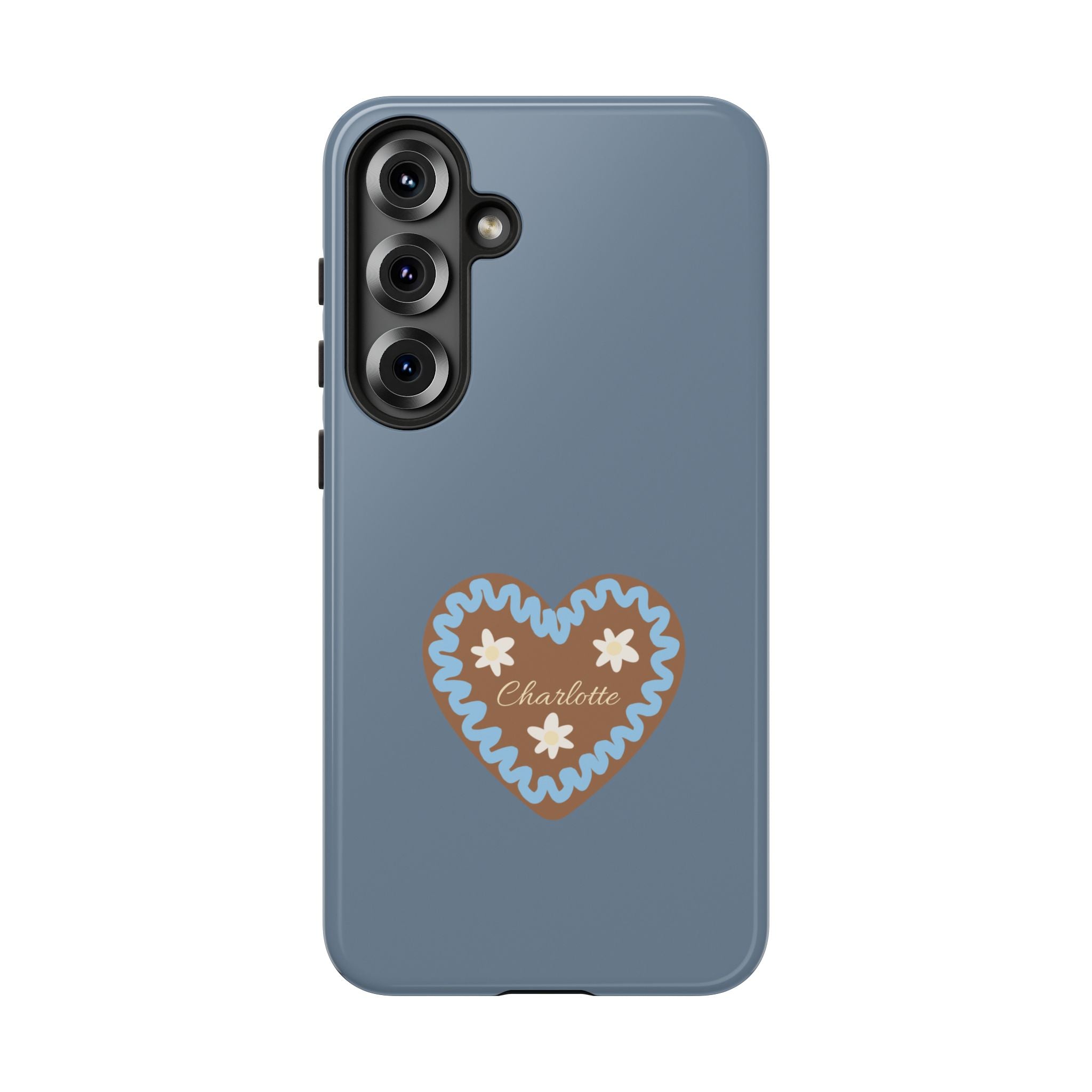 WIESNHERZ TAUBENBLAU – Personalisierte Handyhülle mit Dual-Layer-Schutz