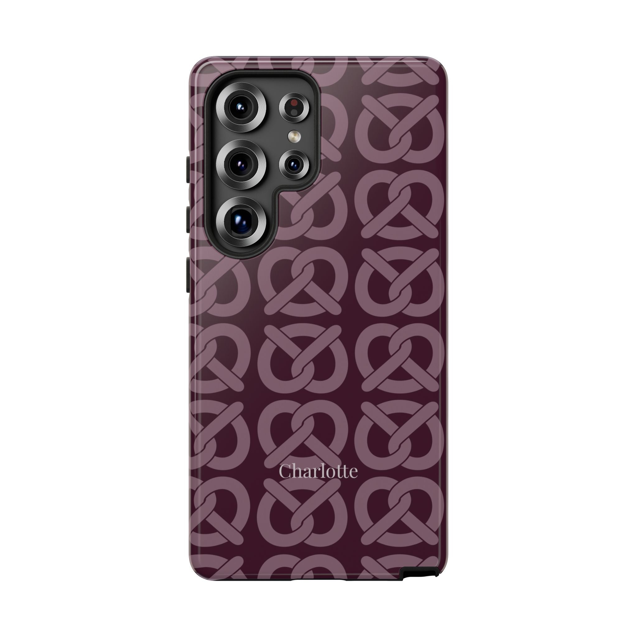 BREZN MONOGRAMM AUBERGINE – Personalisierte Handyhülle mit Dual-Layer-Schutz