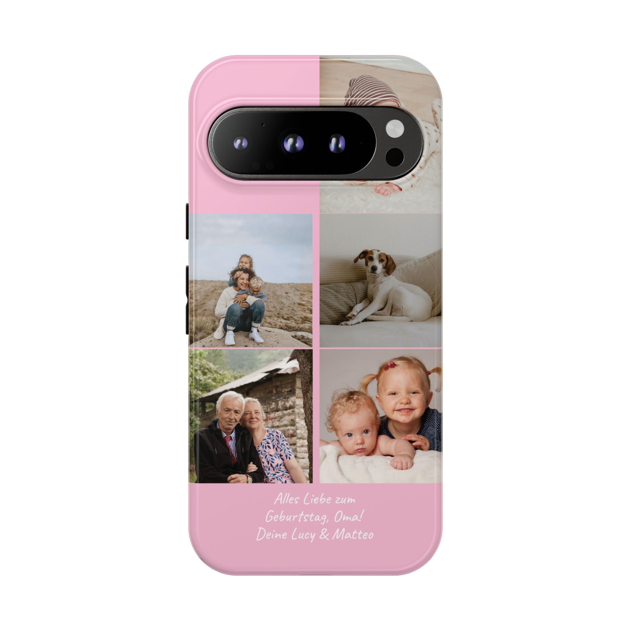 PINK PHOTO COLLAGE – Personalisierte Foto Handyhülle mit Dual-Layer-Schutz