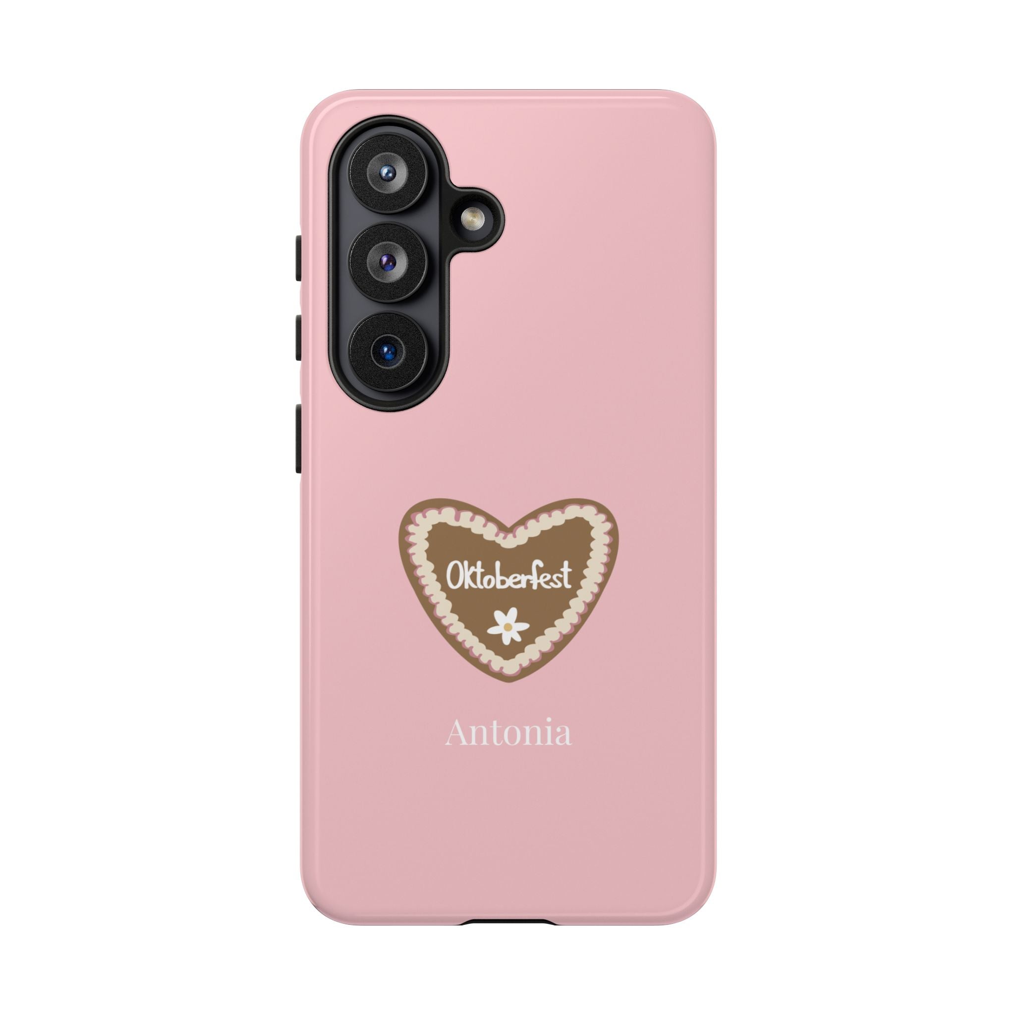 OKTOBERFEST HERZ ROSE – Personalisierte Handyhülle mit Dual-Layer-Schutz