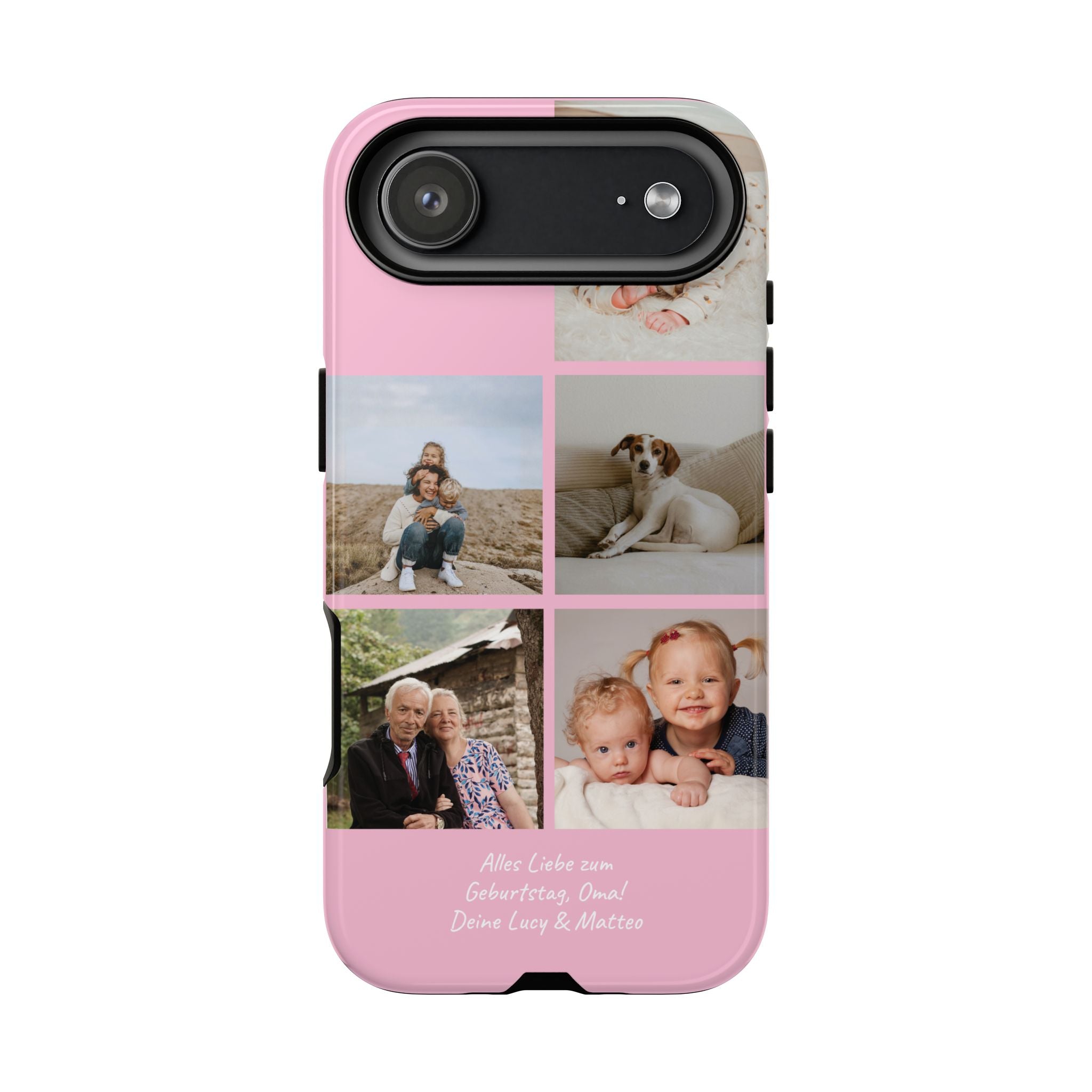 PINK PHOTO COLLAGE – Personalisierte Foto Handyhülle mit Dual-Layer-Schutz