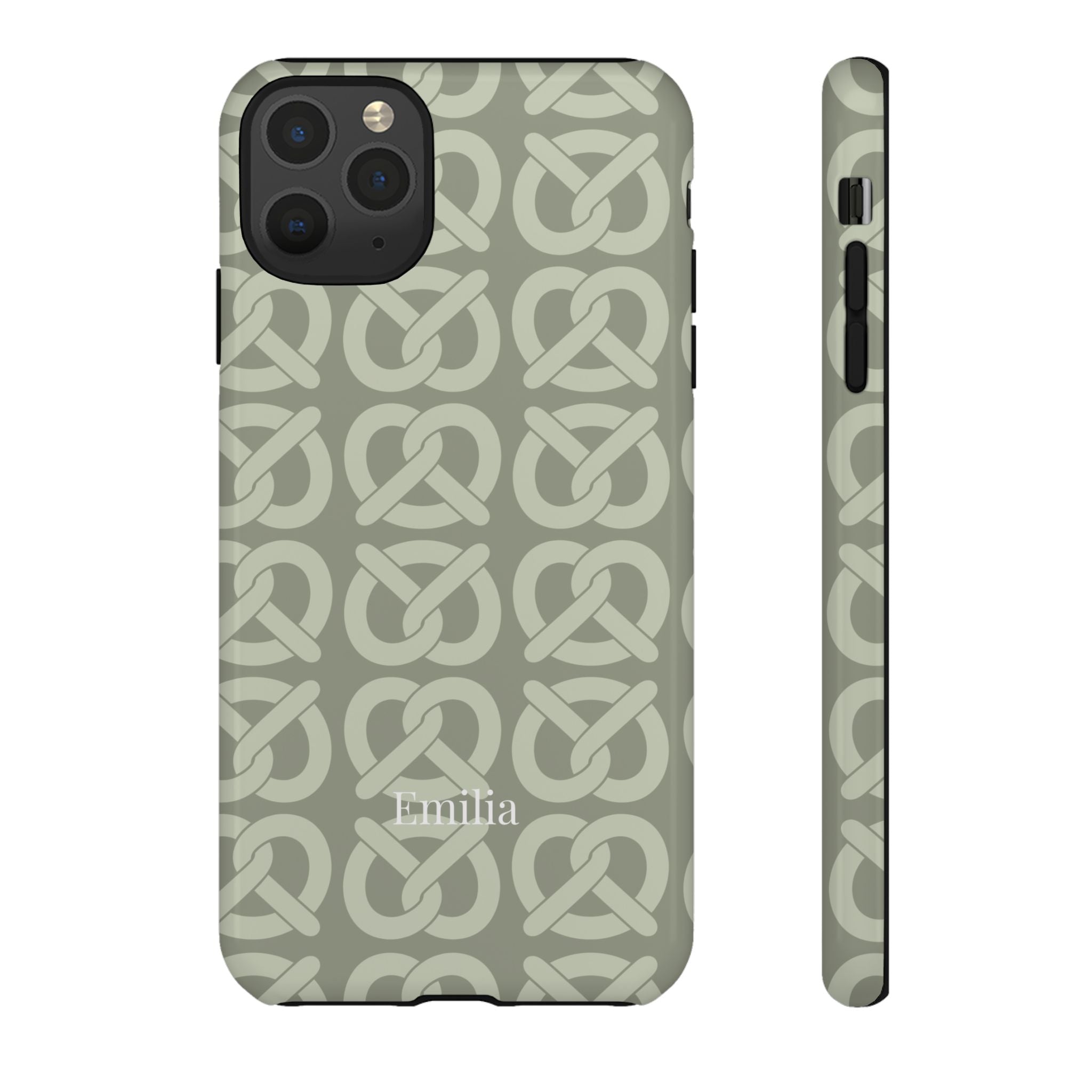 BREZN MONOGRAMM SALBEI – Personalisierte Handyhülle mit Dual-Layer-Schutz