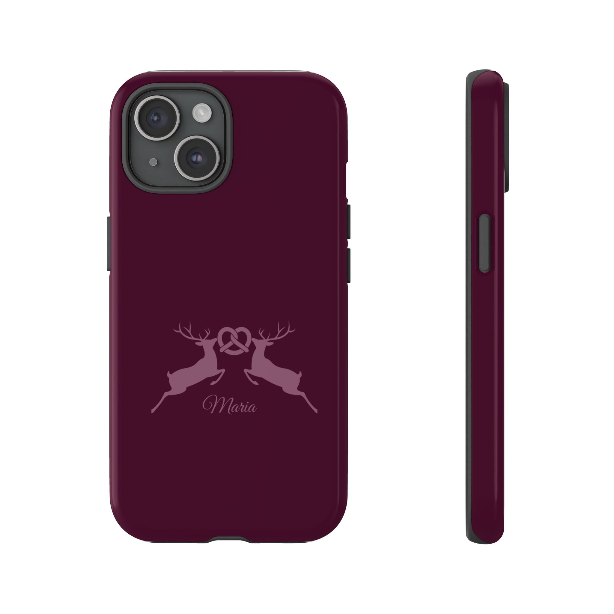 HIRSCH AUBERGINE – Personalisierte Handyhülle mit Dual-Layer-Schutz