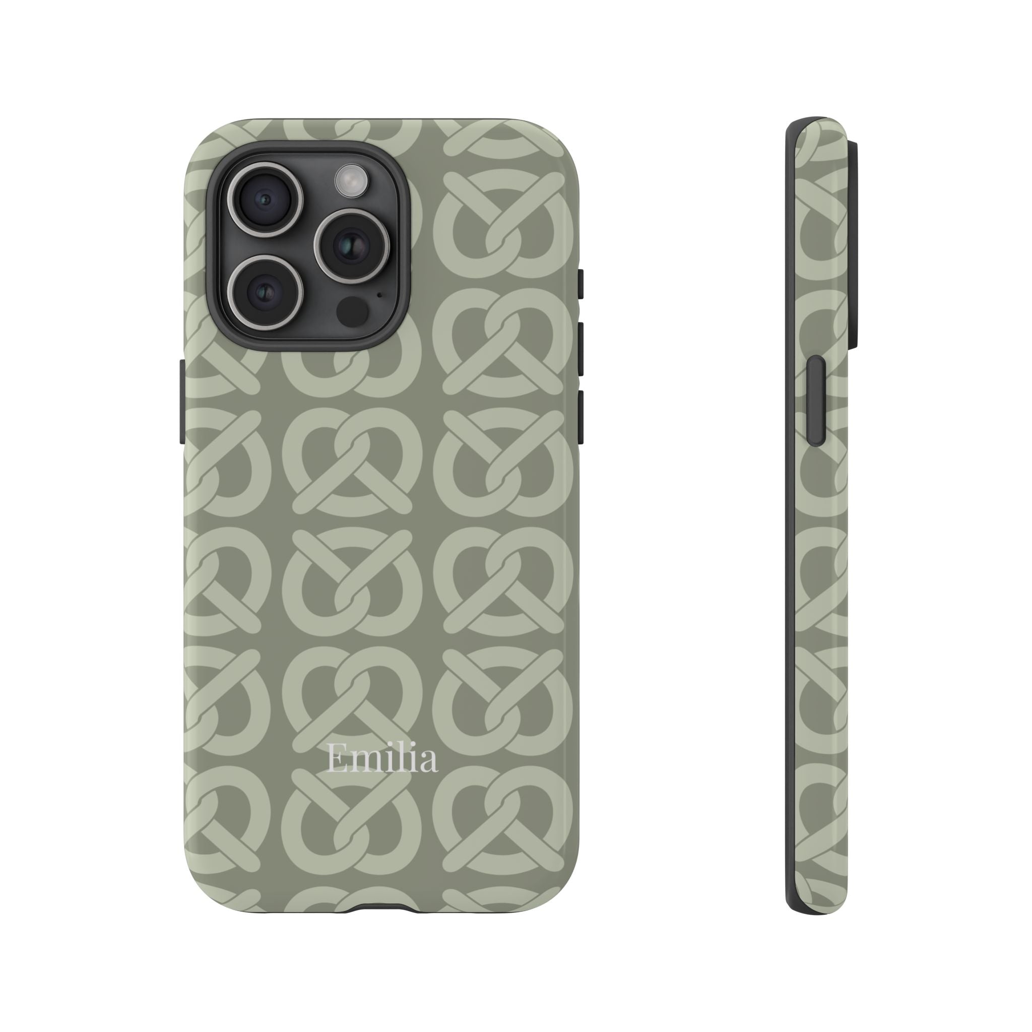 BREZN MONOGRAMM SALBEI – Personalisierte Handyhülle mit Dual-Layer-Schutz