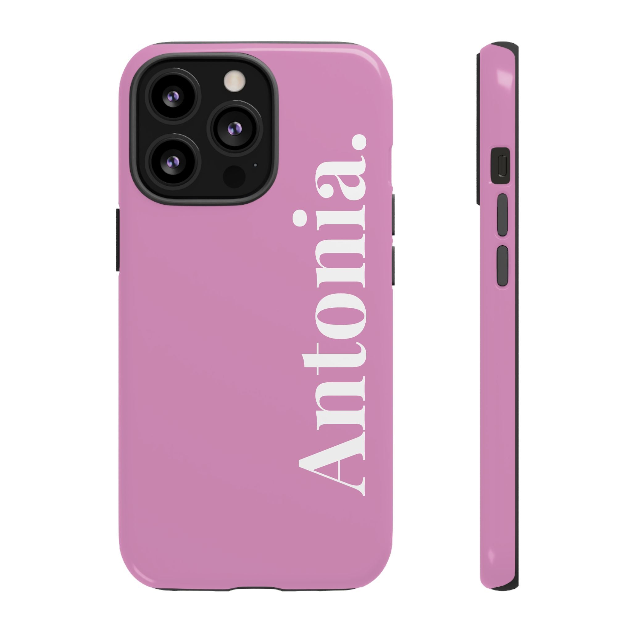 PINK BOLD NAME – Personalisierte Handyhülle mit Dual-Layer-Schutz