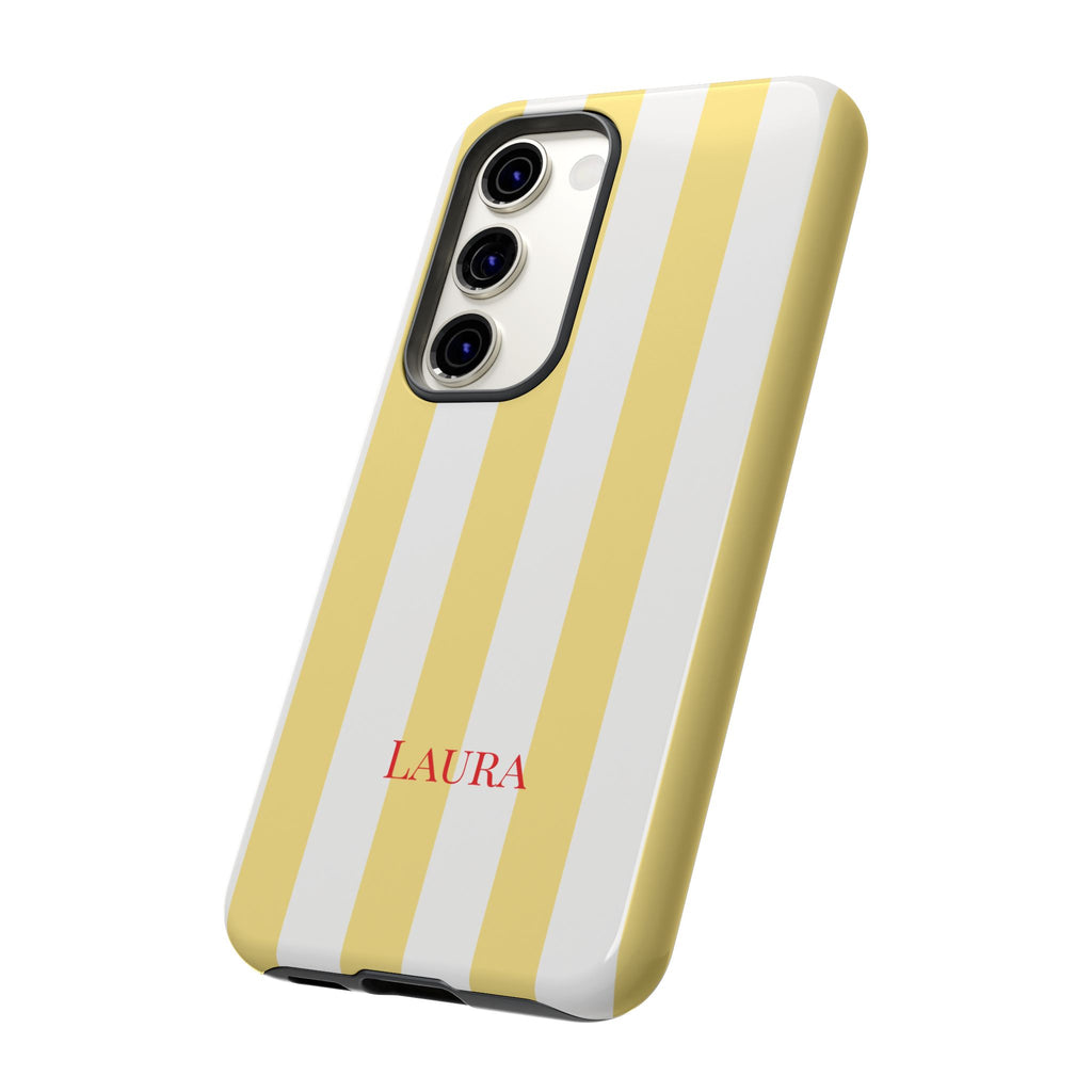 YELLOW STRIPES – Personalisierte Handyhülle mit Dual-Layer-Schutz