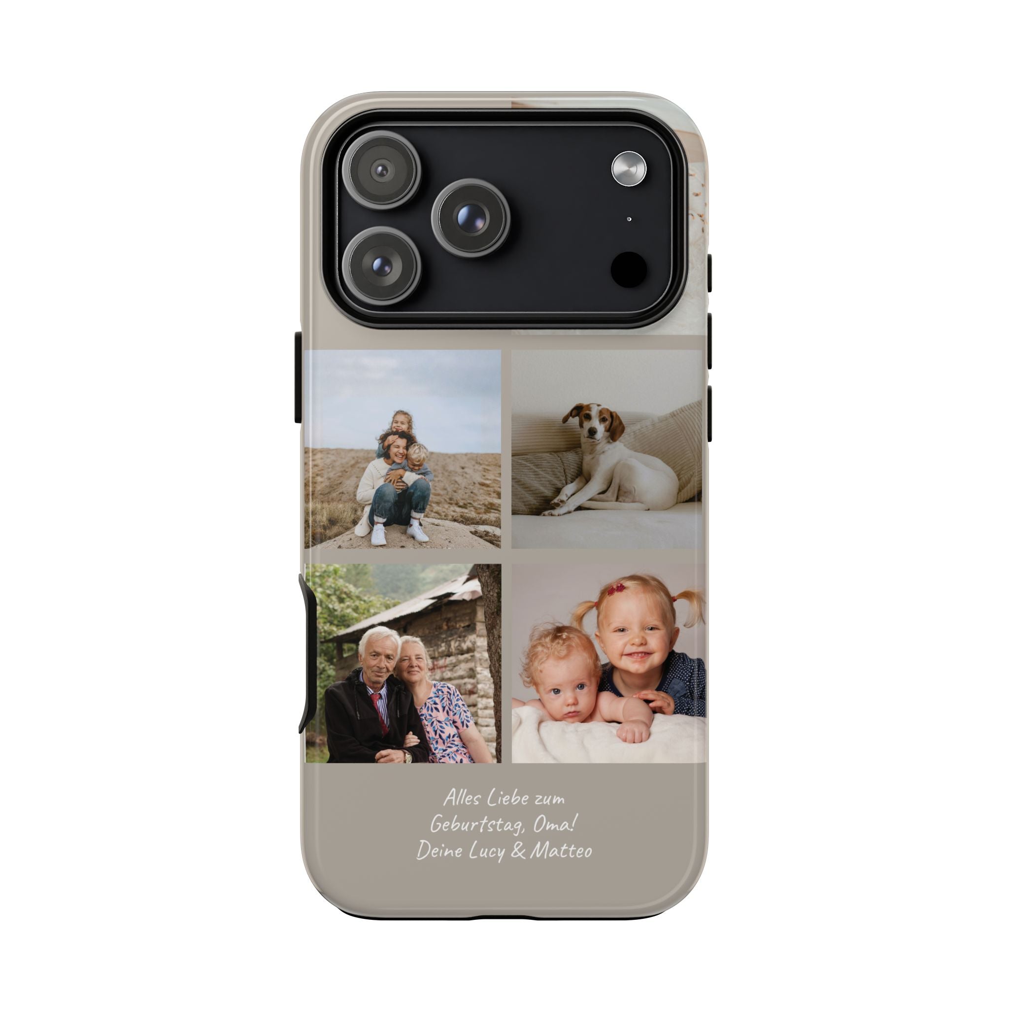 BEIGE COLLAGE – Personalisierte Foto Handyhülle mit Dual-Layer-Schutz
