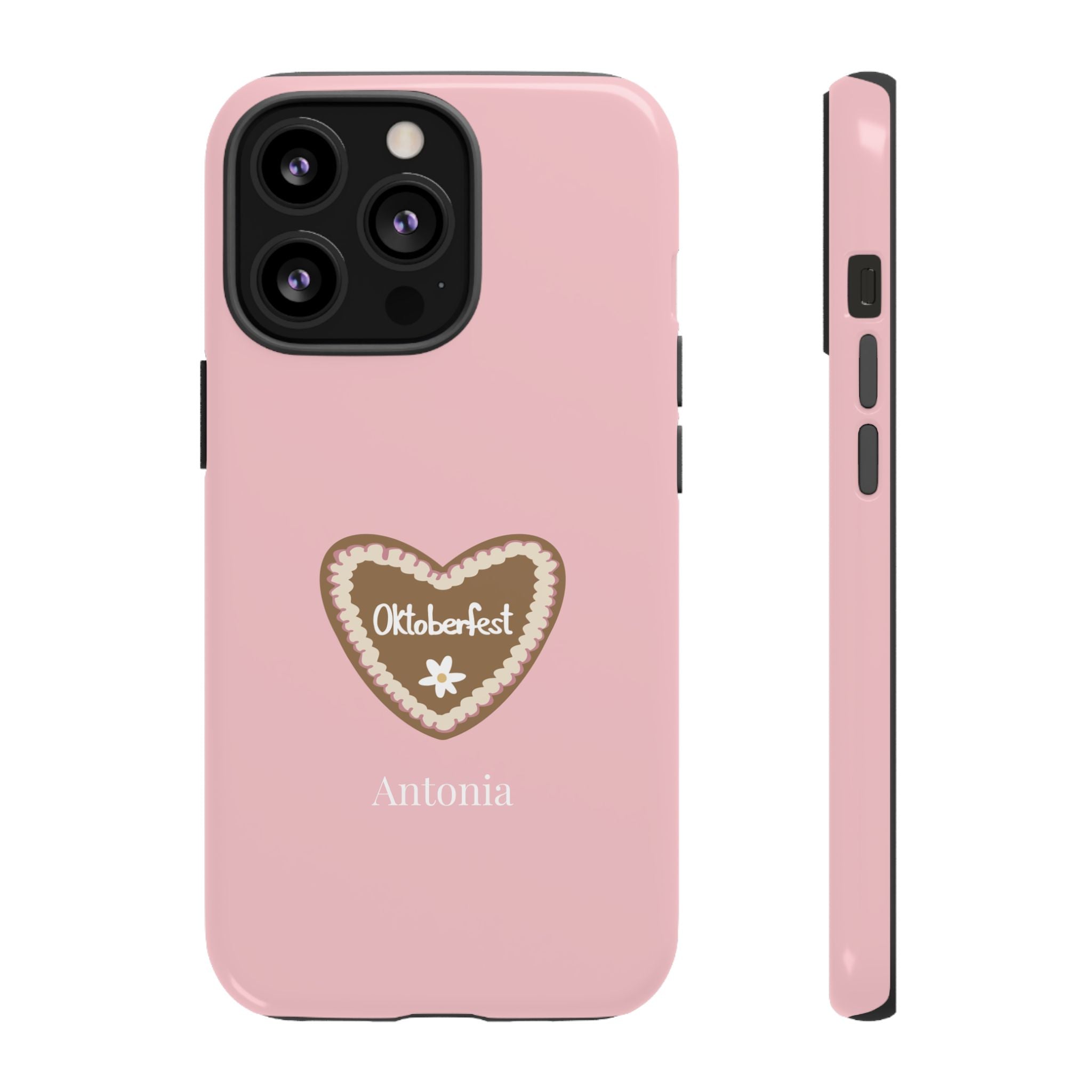 OKTOBERFEST HERZ ROSE – Personalisierte Handyhülle mit Dual-Layer-Schutz