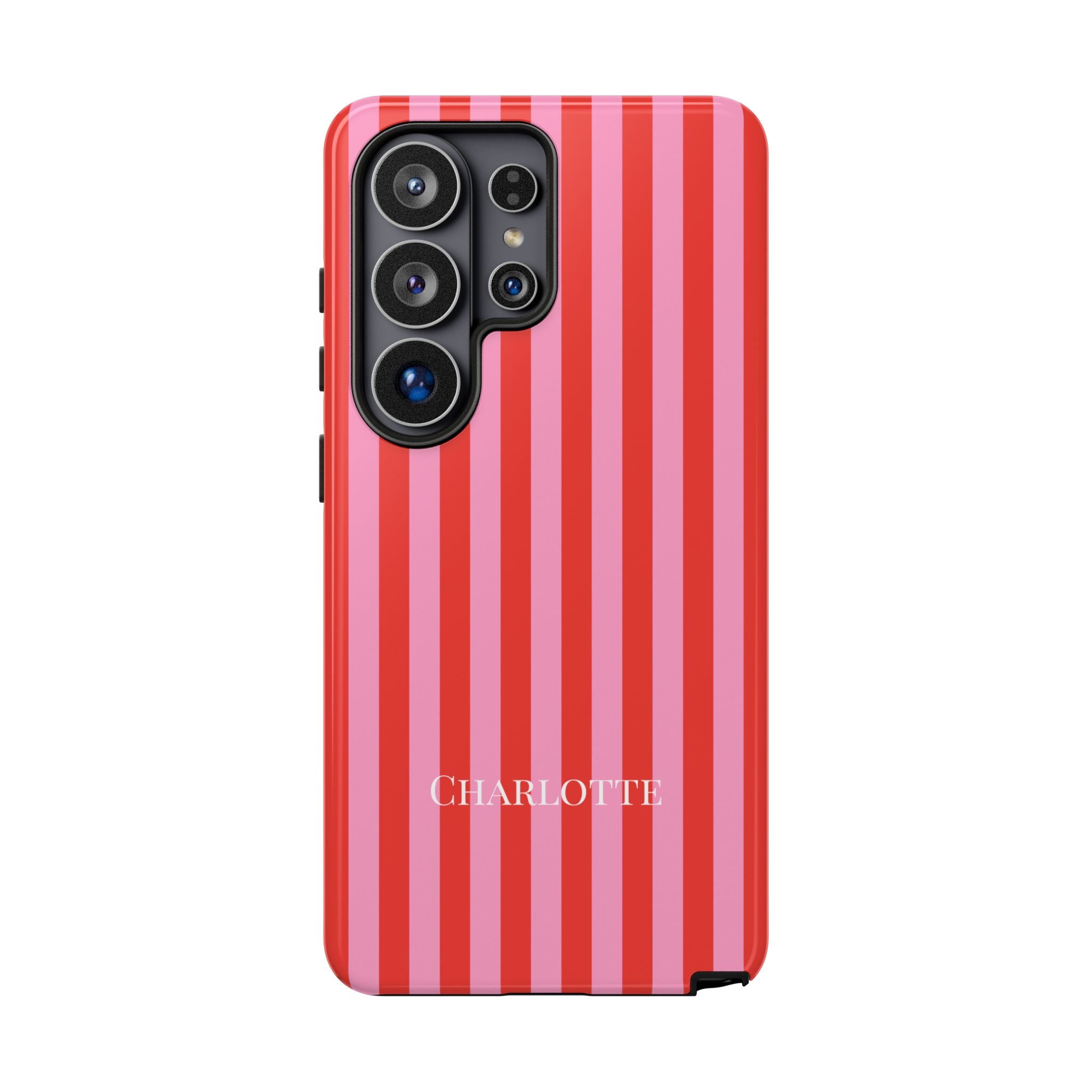 PINK STRIPES – Personalisierte Handyhülle mit Dual-Layer-Schutz