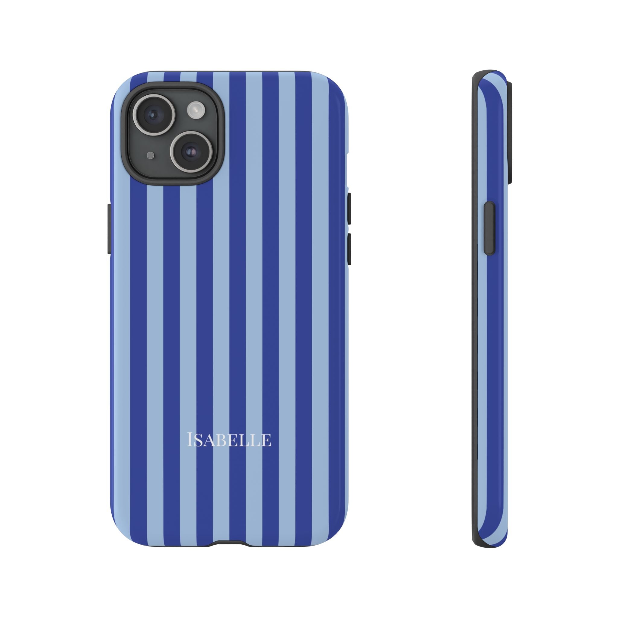 OCEAN BLUE STRIPES – Personalisierte Handyhülle mit Dual-Layer-Schutz