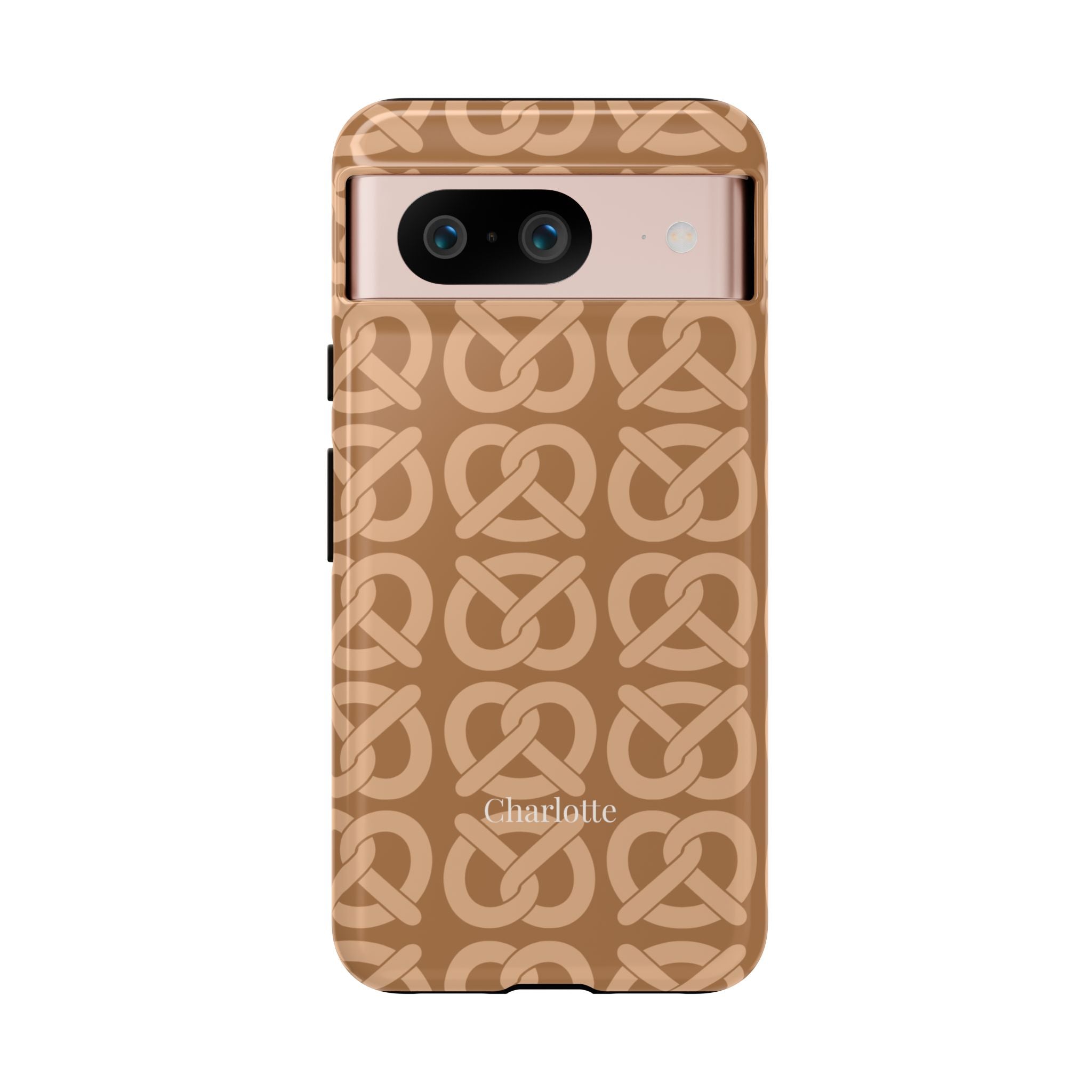 BREZN MONOGRAMM COGNAC – Personalisierte Handyhülle mit Dual-Layer-Schutz