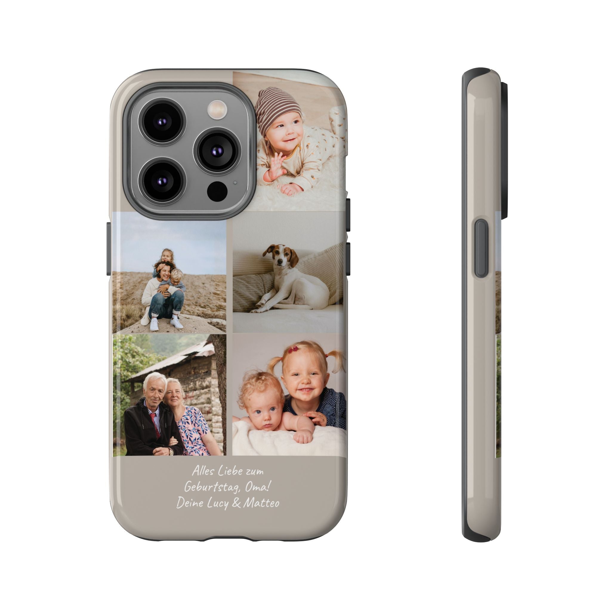 BEIGE COLLAGE – Personalisierte Foto Handyhülle mit Dual-Layer-Schutz