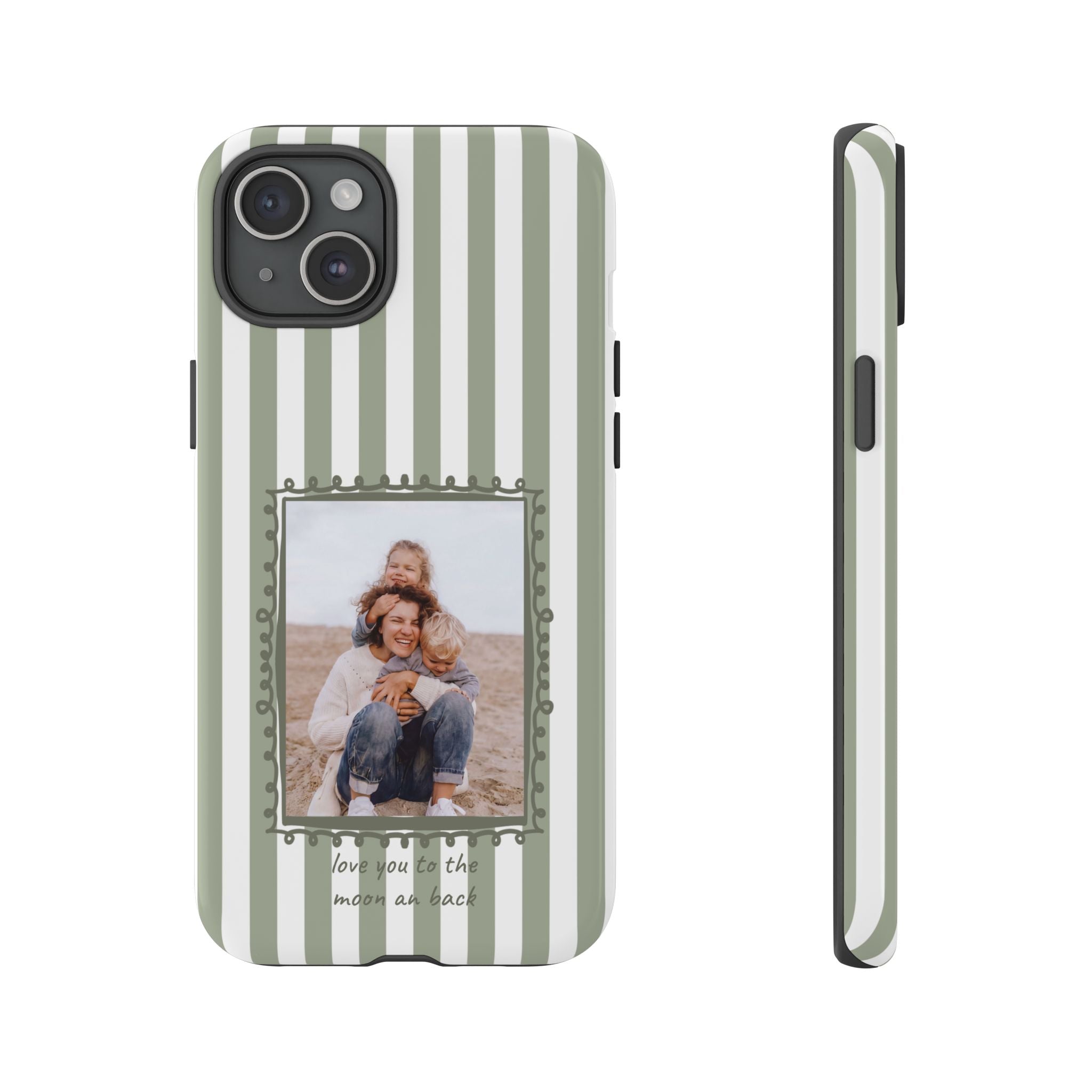 SALBEI STRIPES PHOTO FRAME – Personalisierte Foto Handyhülle mit Dual-Layer-Schutz