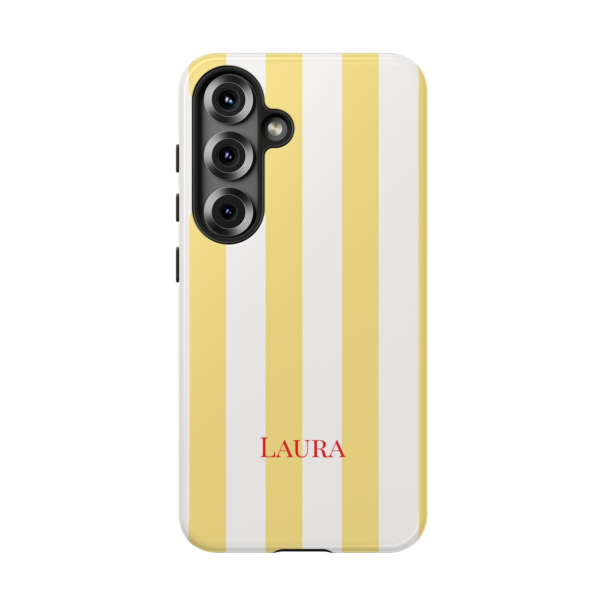 YELLOW STRIPES – Personalisierte Handyhülle mit Dual-Layer-Schutz