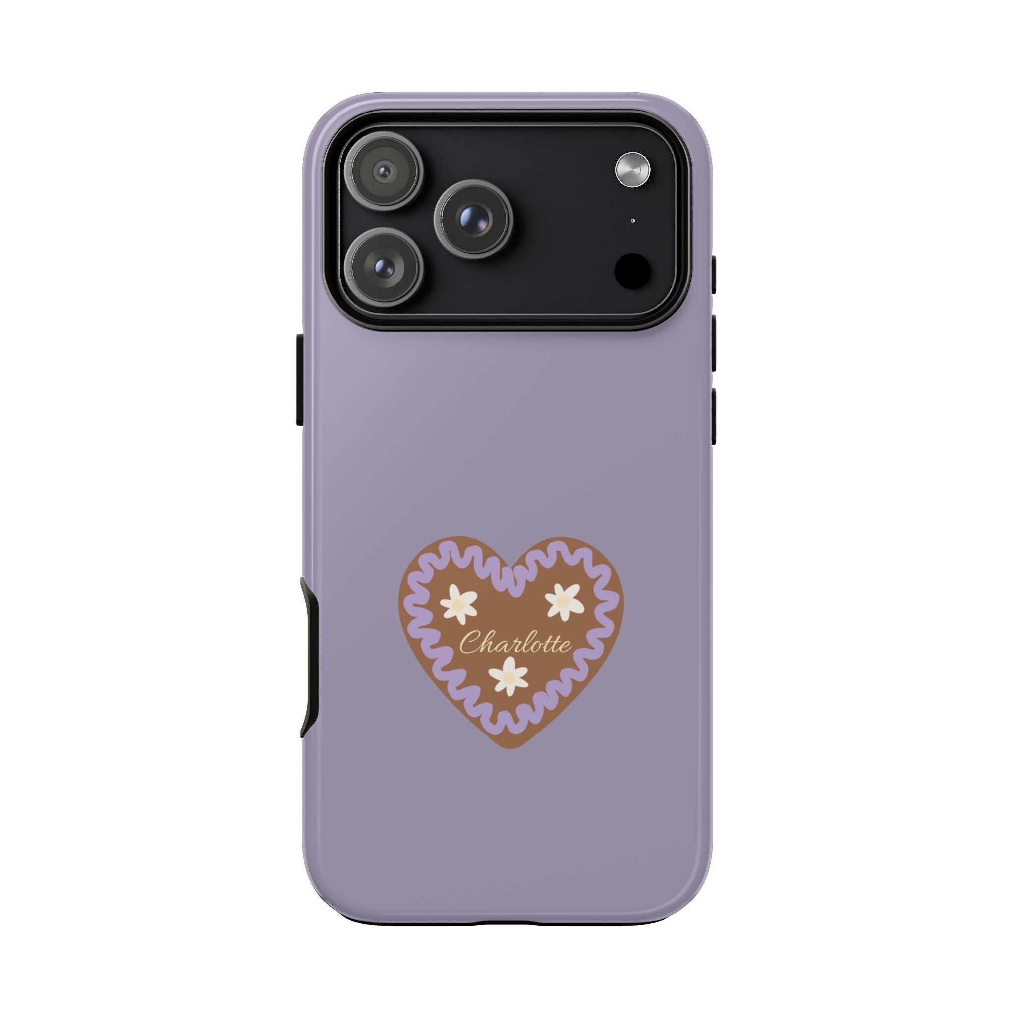 WIESNHERZ LAVENDEL – Personalisierte Handyhülle mit Dual-Layer-Schutz