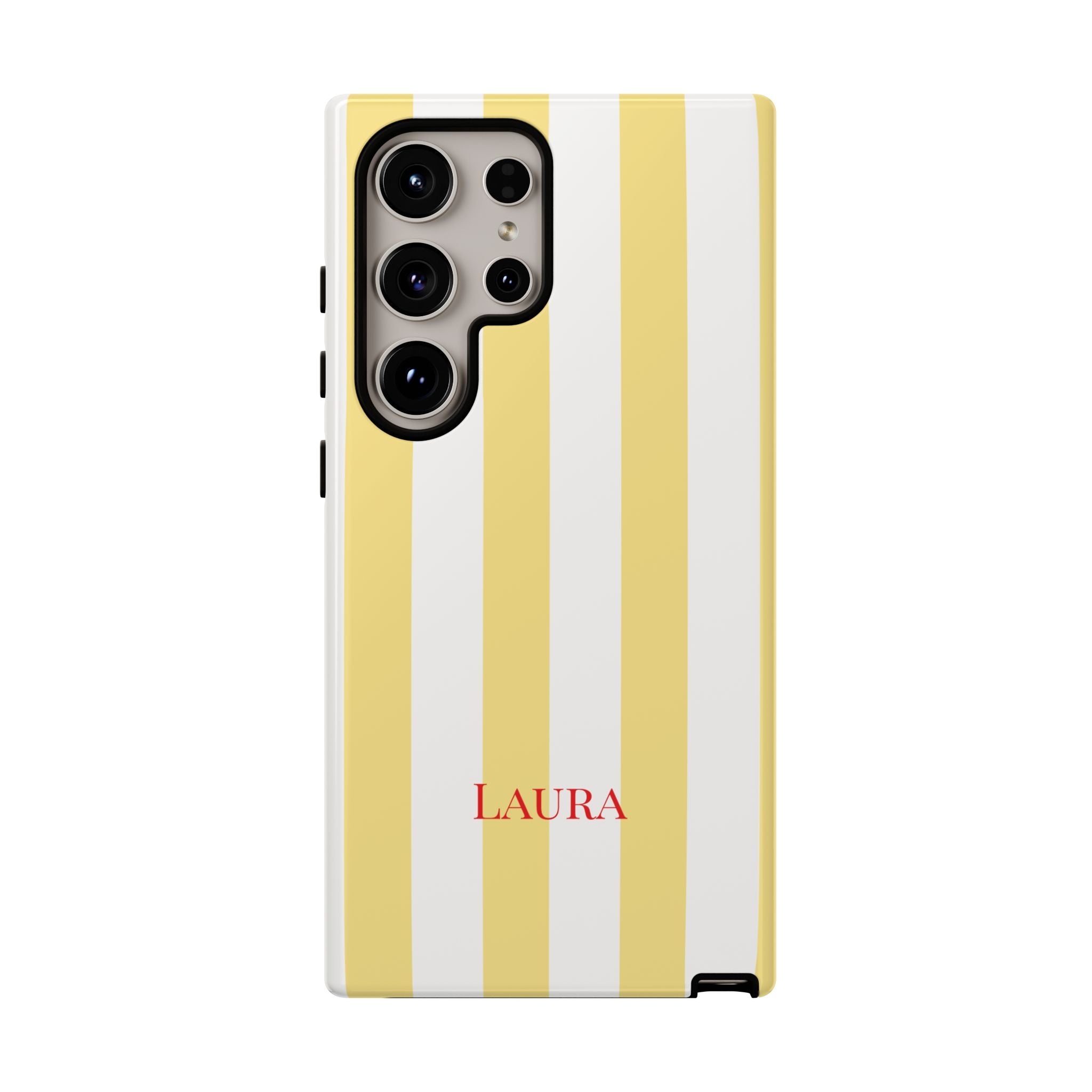 YELLOW STRIPES – Personalisierte Handyhülle mit Dual-Layer-Schutz