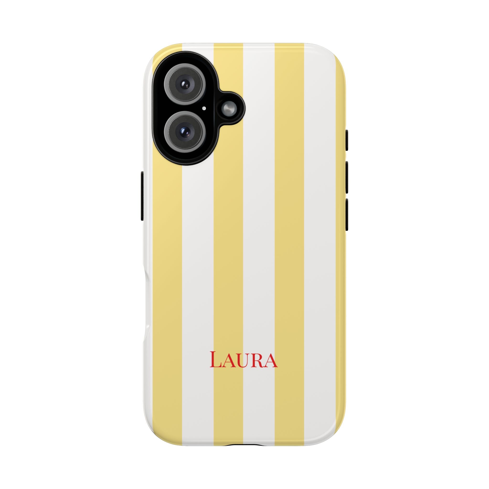 YELLOW STRIPES – Personalisierte Handyhülle mit Dual-Layer-Schutz