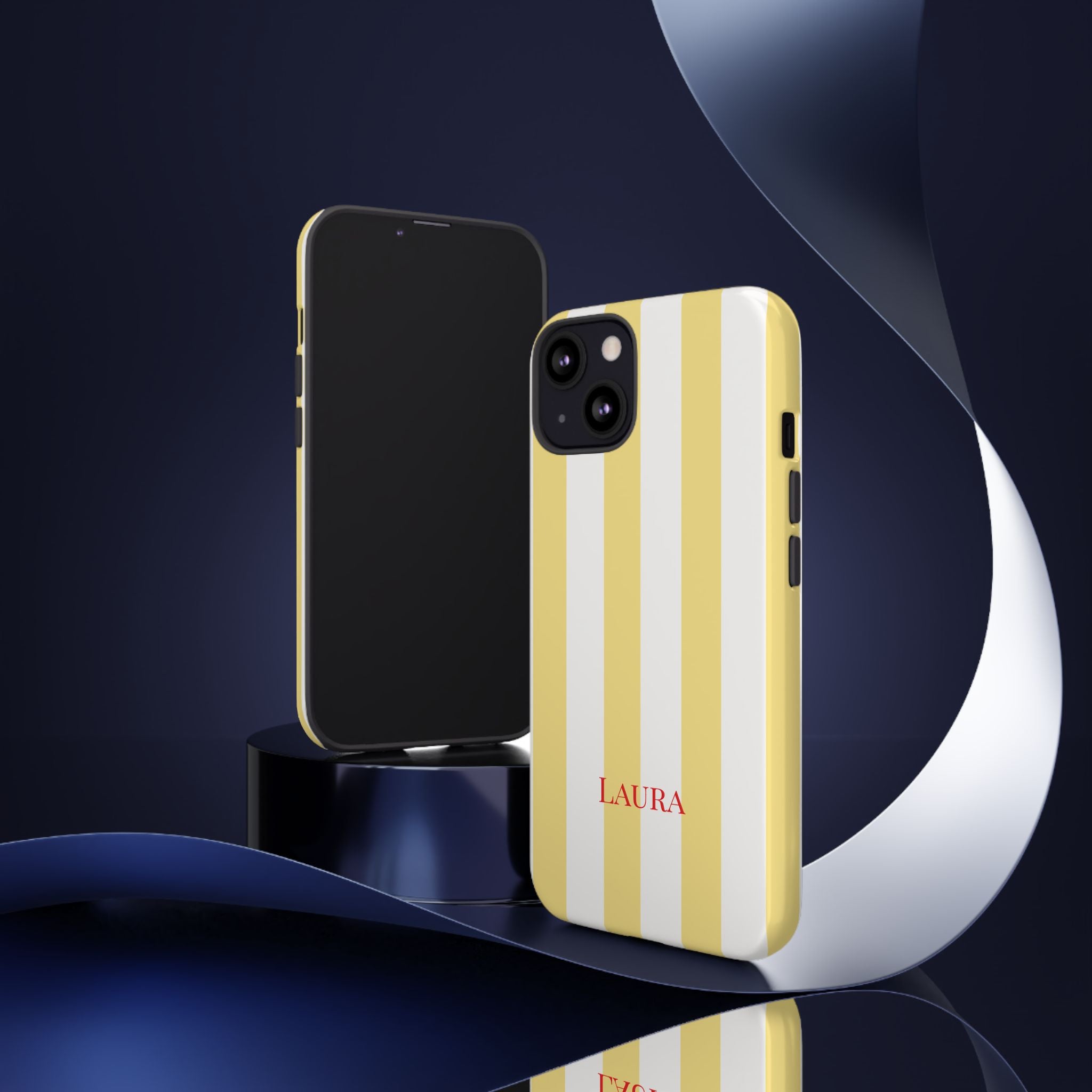 YELLOW STRIPES – Personalisierte Handyhülle mit Dual-Layer-Schutz