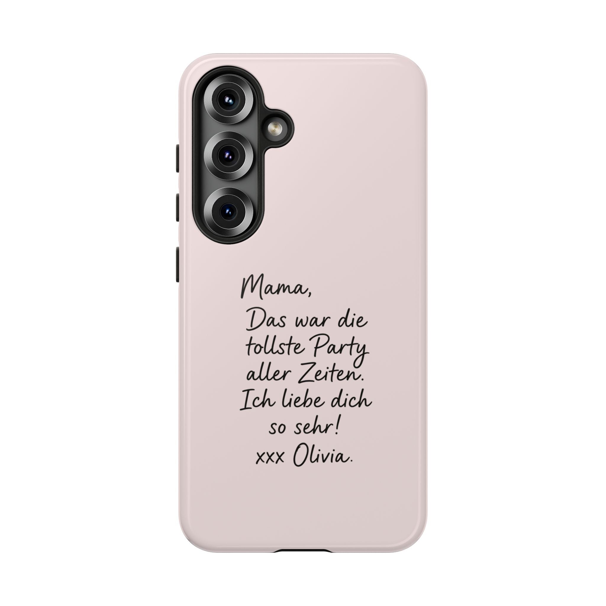 Personalisierte Handyhülle mit handgeschriebener Notiz