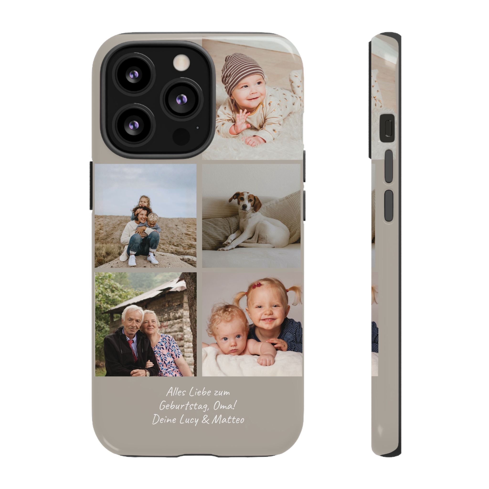 BEIGE COLLAGE – Personalisierte Foto Handyhülle mit Dual-Layer-Schutz