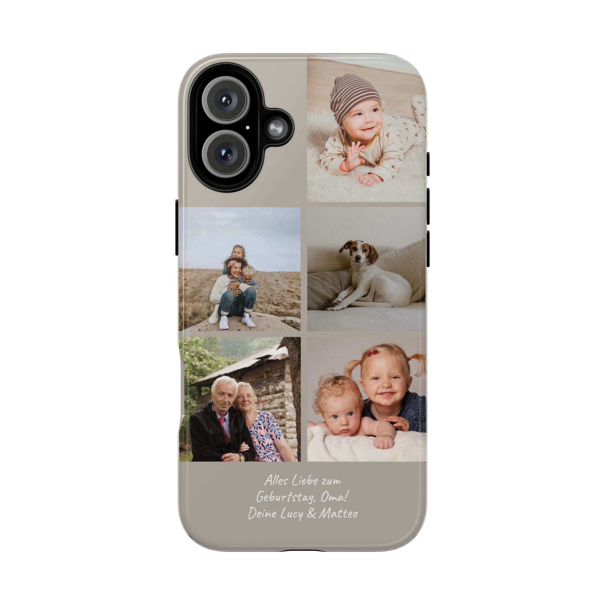 BEIGE COLLAGE – Personalisierte Foto Handyhülle mit Dual-Layer-Schutz