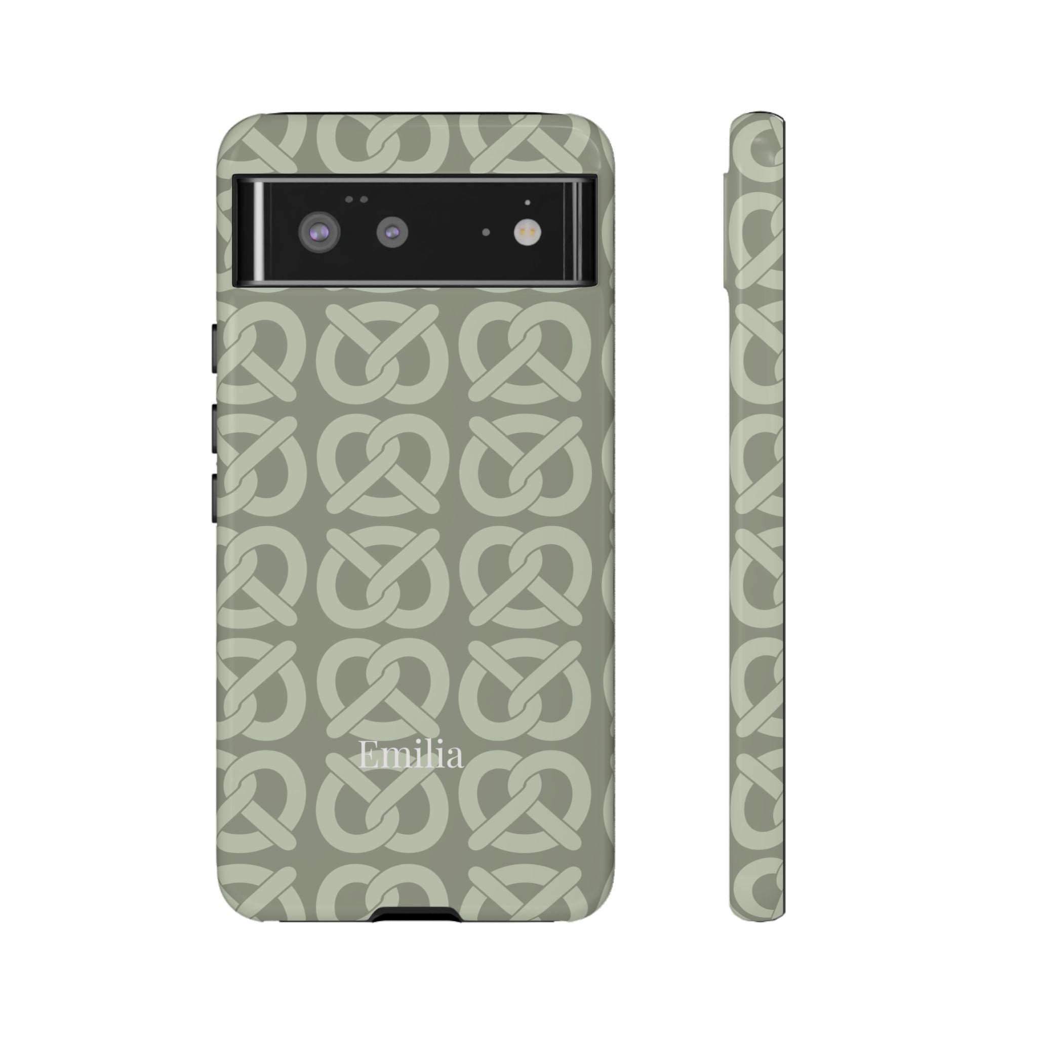 BREZN MONOGRAMM SALBEI – Personalisierte Handyhülle mit Dual-Layer-Schutz